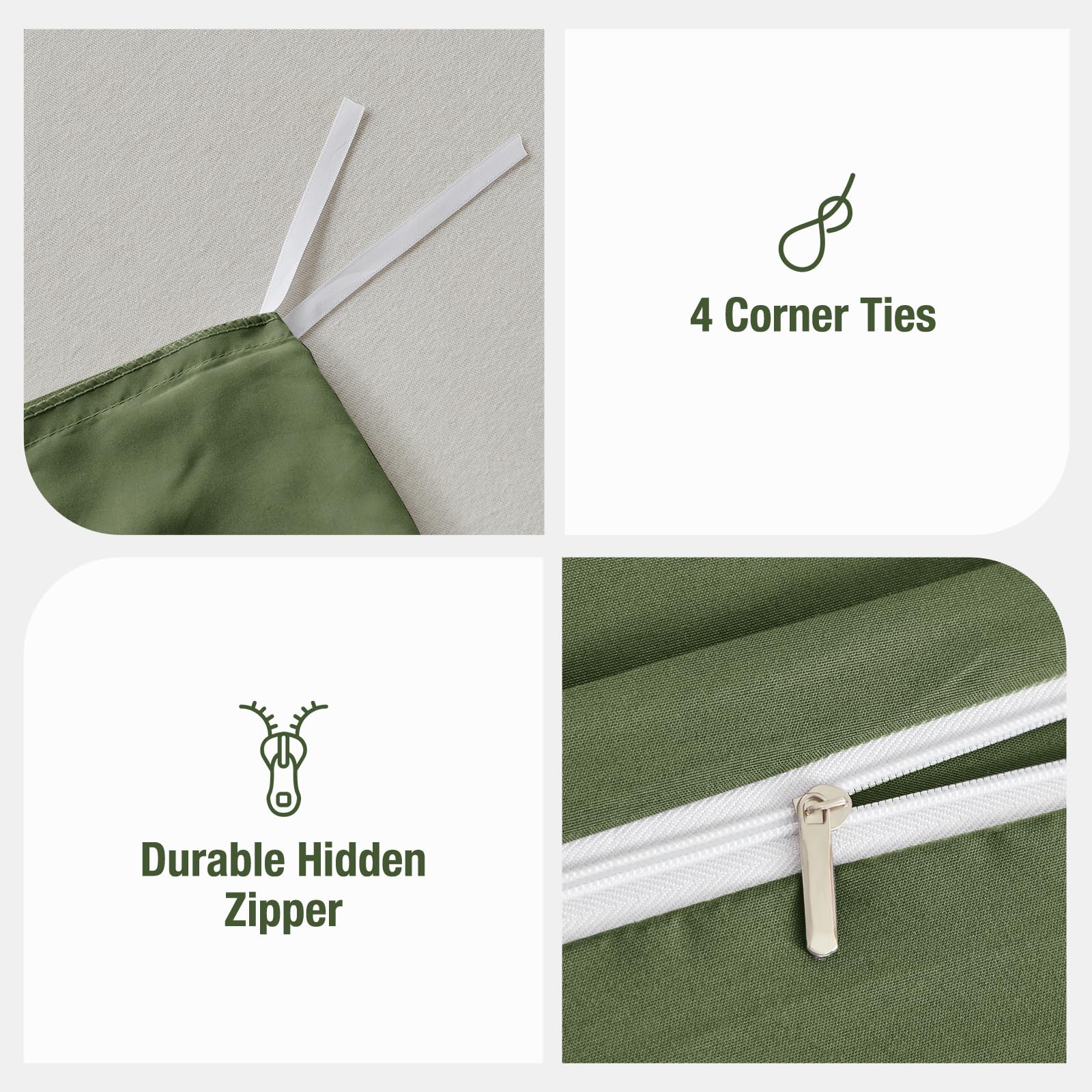 Tokokimo King Size Duvet Cover Sets Forest Green Bedding Set - Image 4