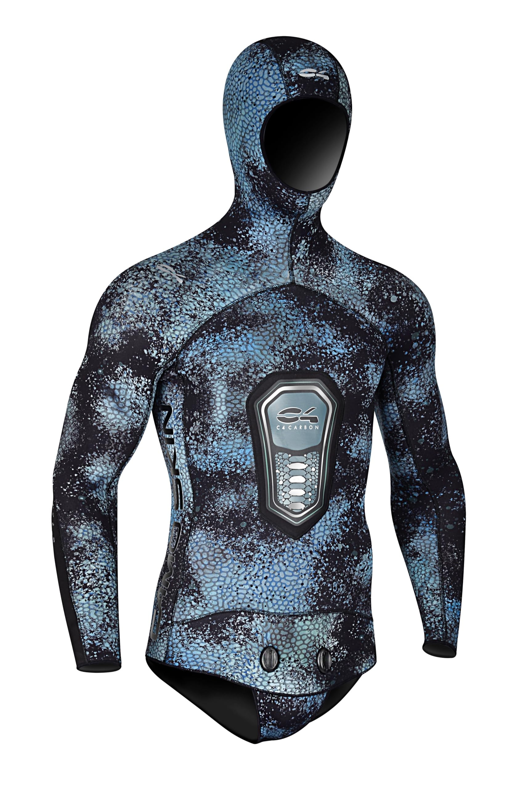 C4 Muta CAMO SKIN OCEAN - Muta Subacquea Due Pezzi per Pesca Subacquea - Neoprene certificato senza Ftalati e Latex - Giacca e Pantaloni venduti separatamente