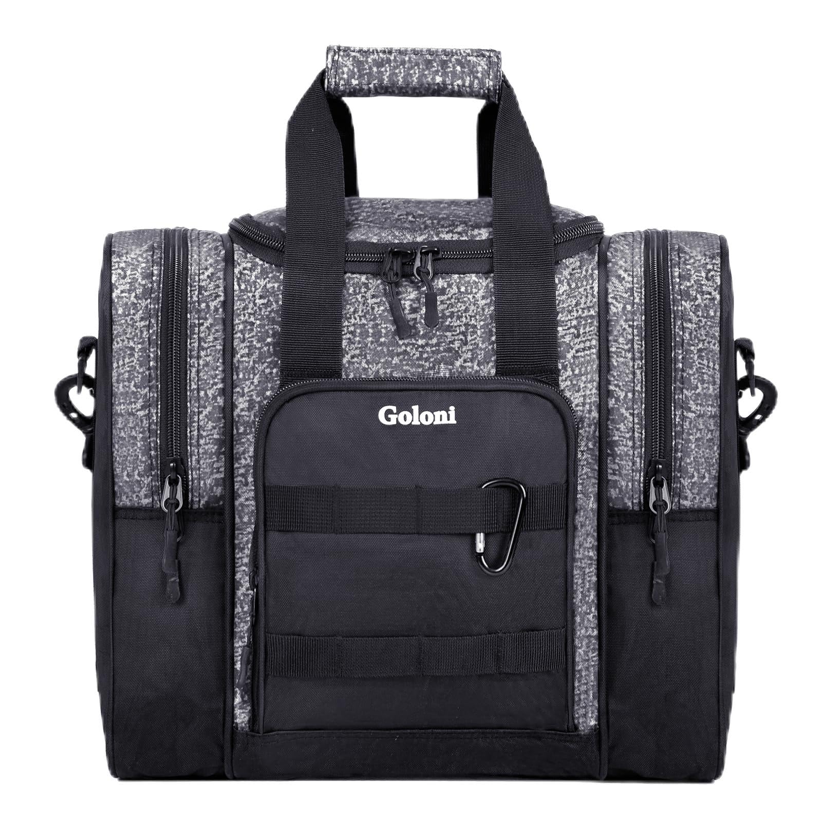 GoloniBowling Ball Bag for Singer Ball with Padded Ball Holder, 2 Pockets fit Bowling Shoes Up to Mens Size 14 and Accessories