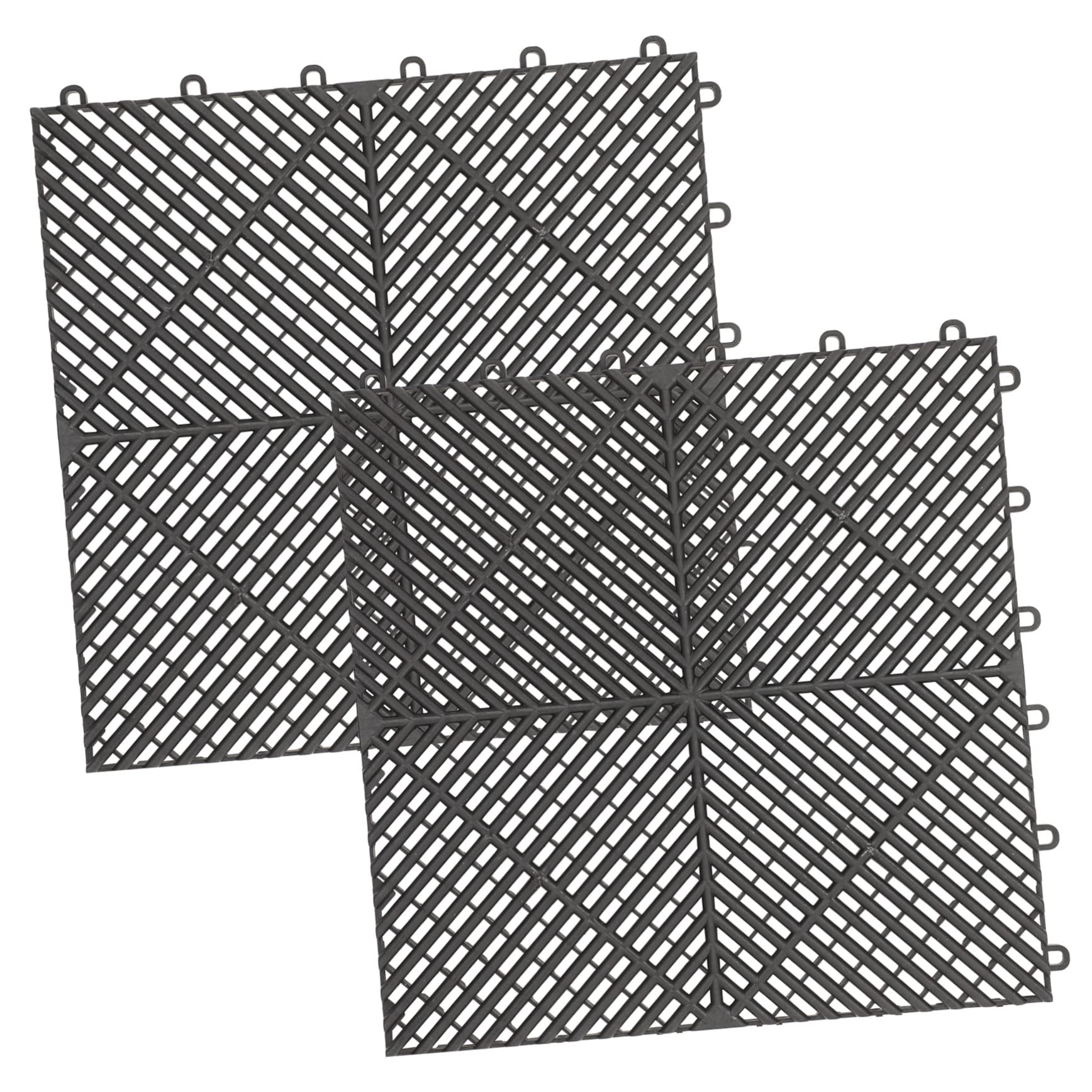 SOLUSTRE Car Drainage Floor Mat Interlocking Drain Tiles Non-Slip Shower Mat Set