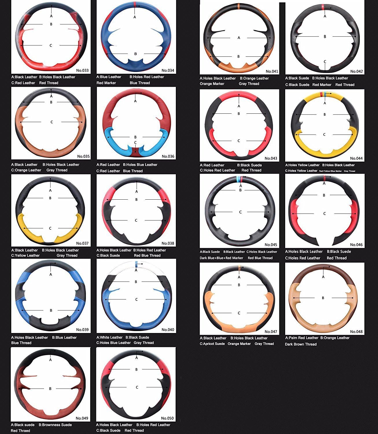 Loncky OEM Black Genuine Leather Custom Fit Car Steering Wheel Cover for Honda CRV 2007 2008 2009 2010 2011 Parts Interior Accessories