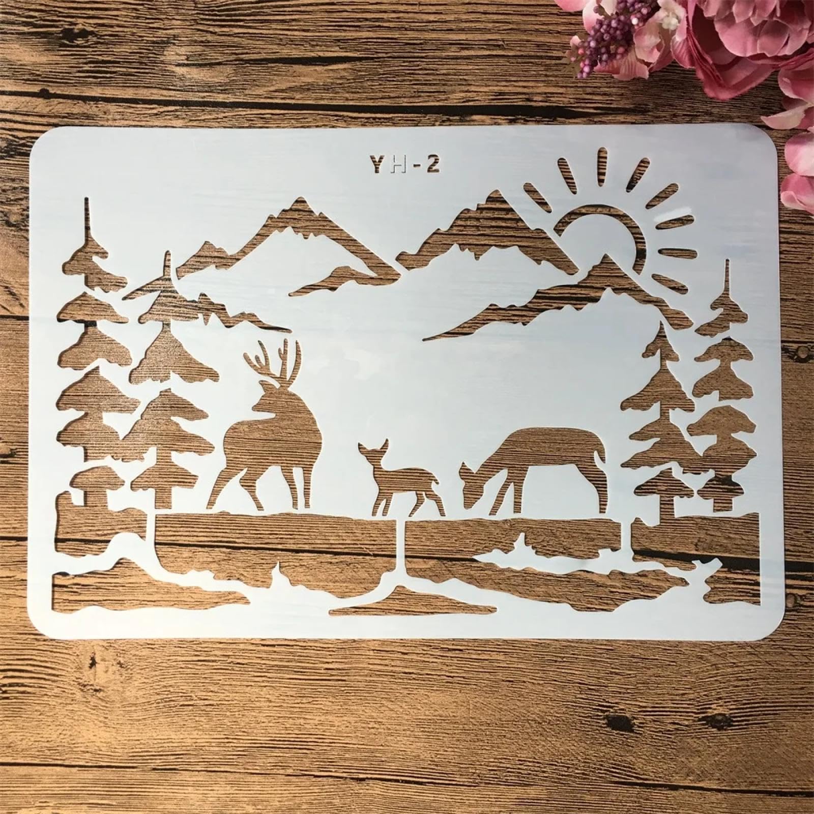 Stencil riutilizzabili, 16 pezzi, formato A4, 29 cm, stencil per pittura su legno, decorazione da parete per la casa