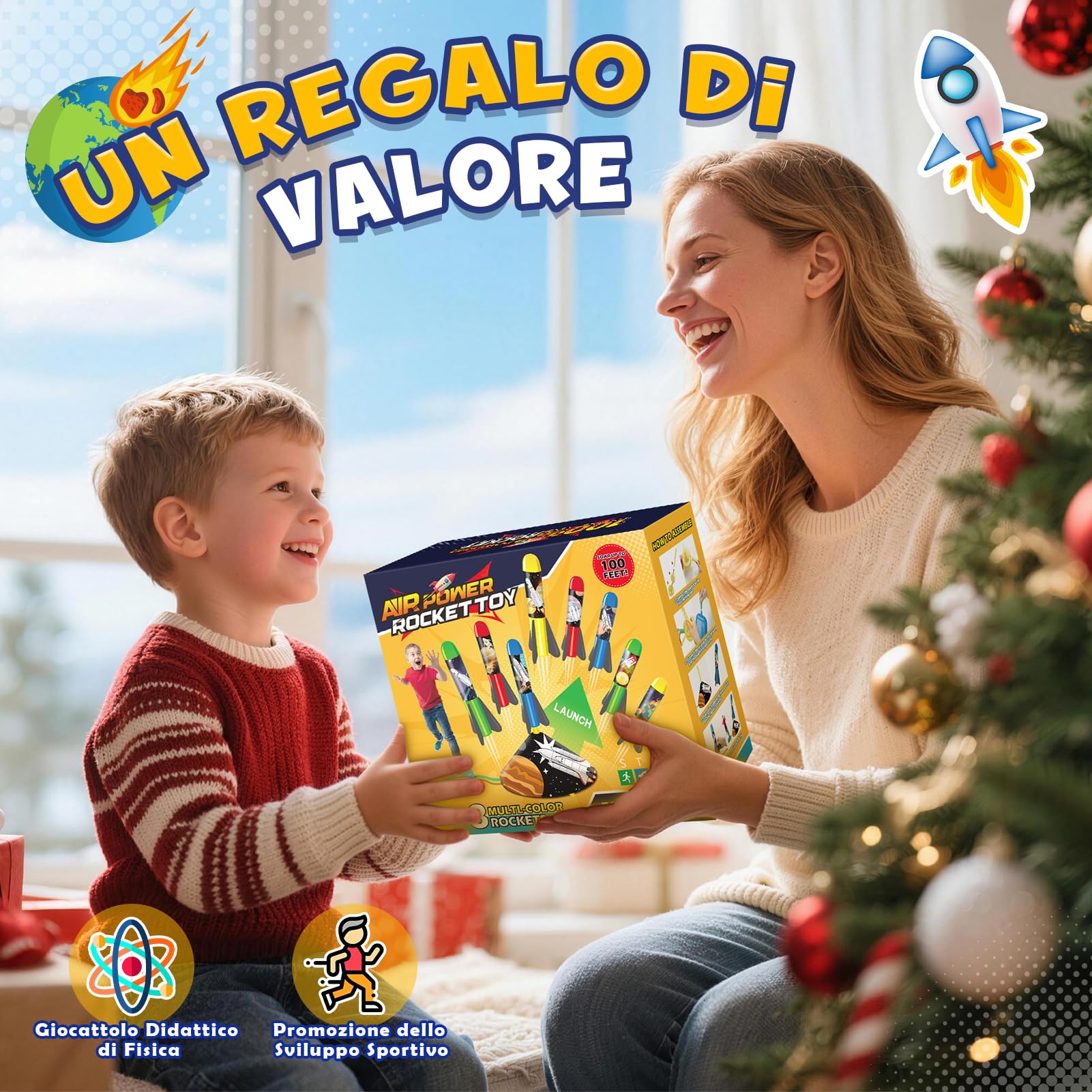 Anginne Giocattoli all'aperto a pressione d'aria a razzo per bambini regali per ragazzi ragazze