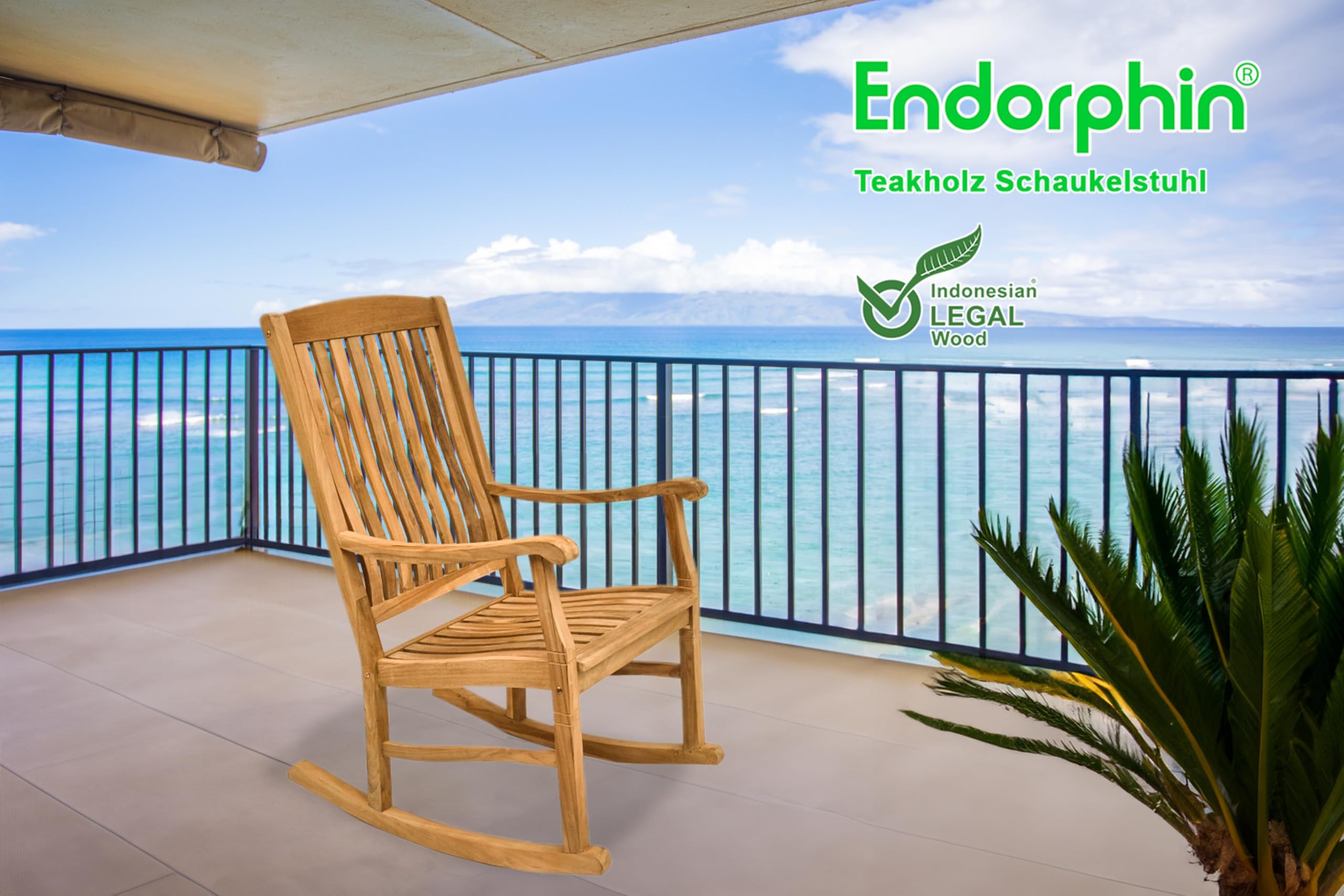 Endorphin Teakholz Schaukelstuhl – stilvolle Entspannung für drinnen & draußen