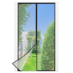 Zanzariera Magnetica – 75 x 200 CM Rete Fine – NERO, Zanzariera Porta Finestra Superiore Aumentato a 3, 8 cm, si Chiude da Sola, Mantiene l’aria Fresca