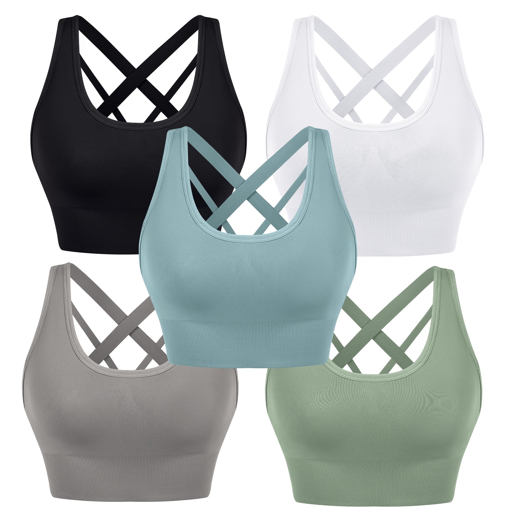 Leversic Reggiseno Sportivo da Donna Reggiseno Yoga Top Fitness Donna Imbottito Senza Ferretto Reggiseni Push Up per Yoga Jogging Gym S-XL