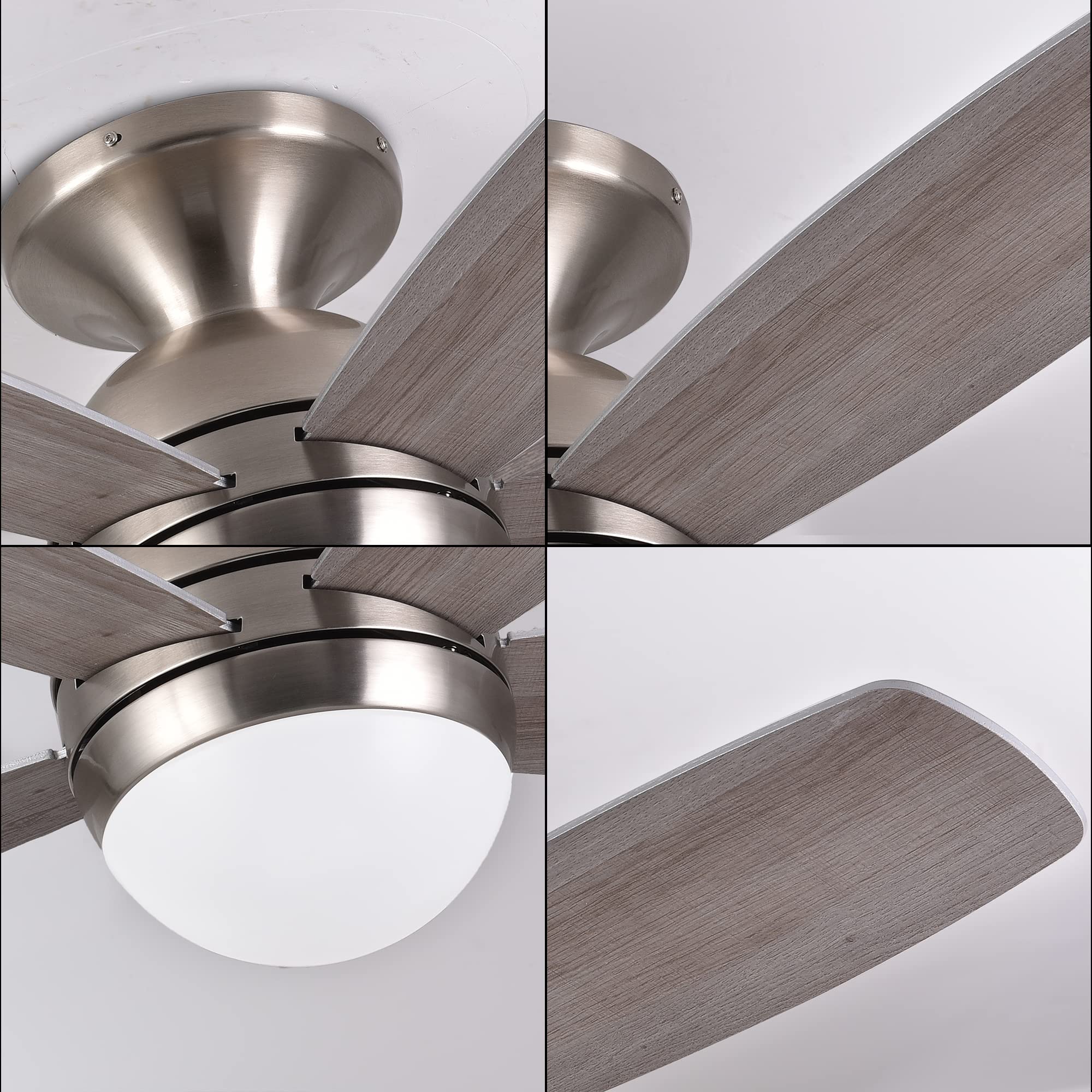 Ceiling Fans with Lights Remote Control, 52 Inch Indoor Ceiling Fan for