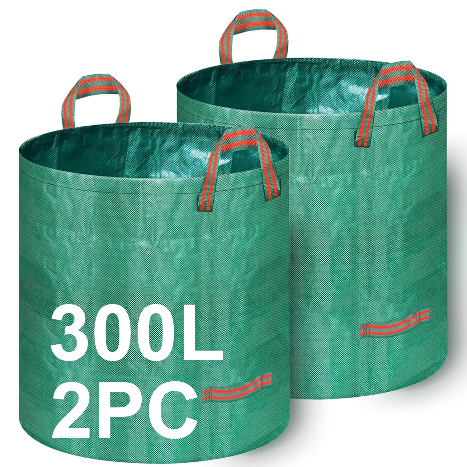 Goutime - Bolsas de hojas de 300 L, bolsas de jardinería resistentes reutilizables con asas, bolsas de residuos verdes para recogida de hojas y residuos de jardín