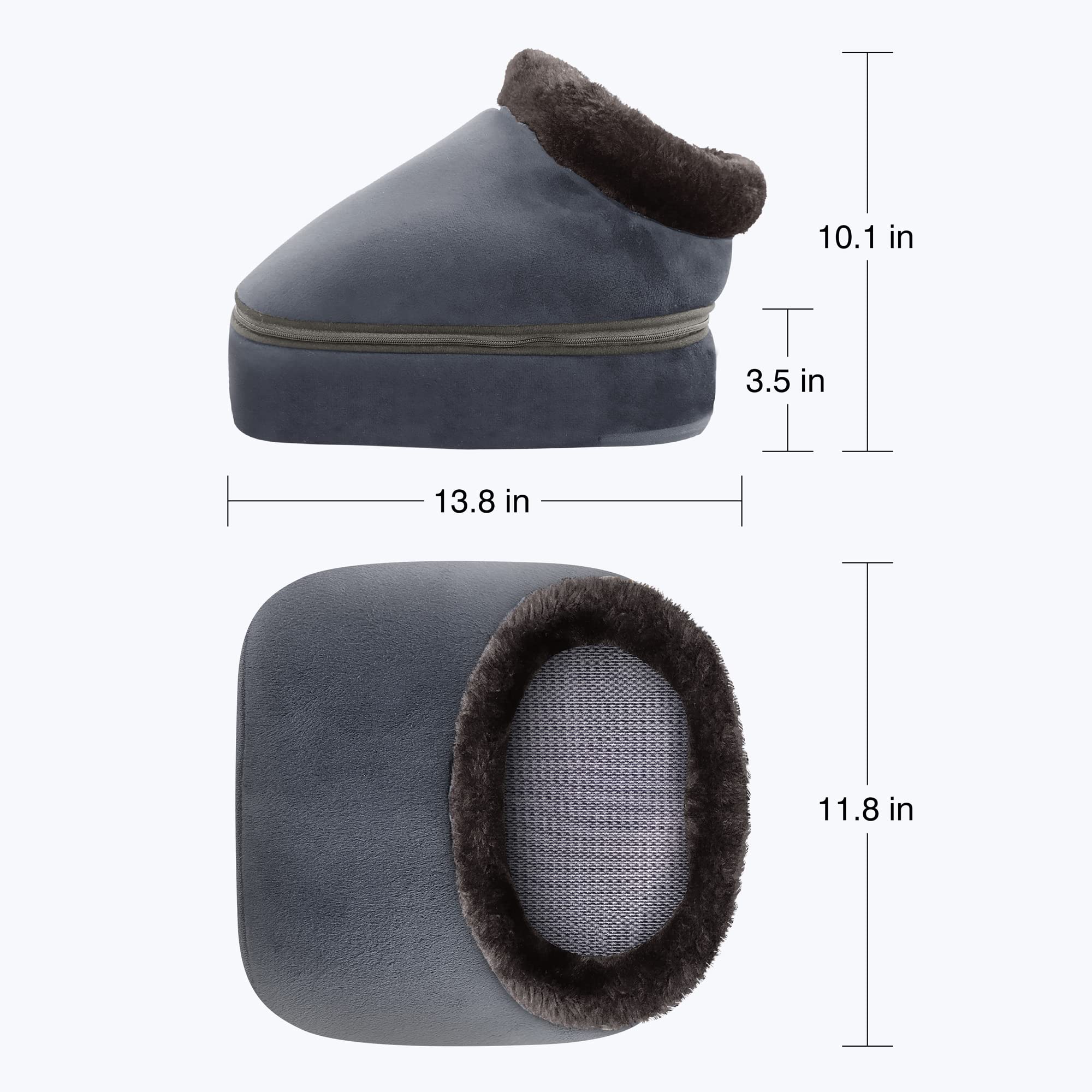Snailax 2 w 1 masażer Shiatsu do stóp i pleców z podgrzewaniem - ugniatany masażer do stóp z poduszką grzewczą, poduszka do masażu pleców lub podgrzewacz do stóp, masażery do pleców, nóg, stóp, relief szary