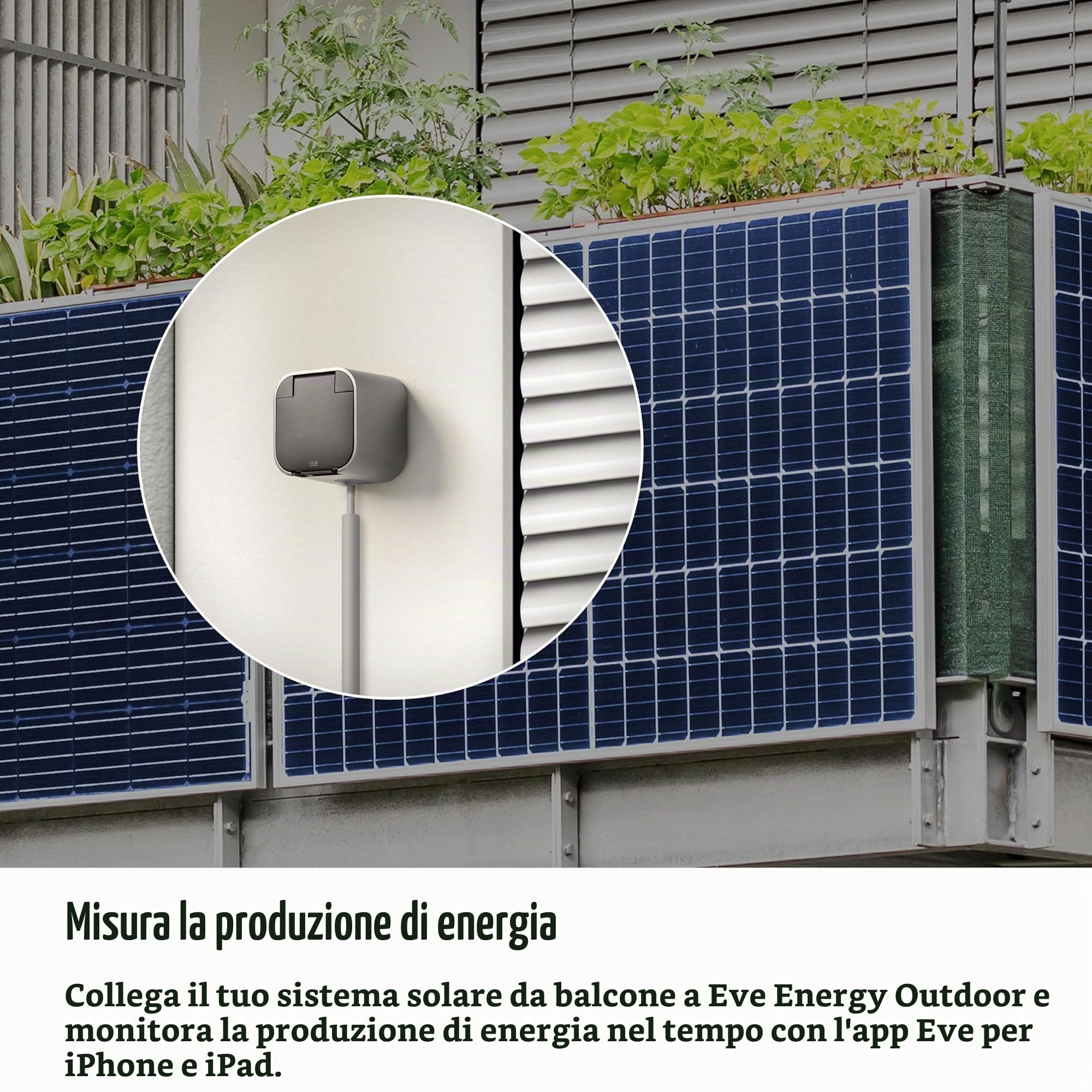Eve Energy Outdoor (Matter) - Presa e misuratore di energia intelligente (IP44), presa per stanza umida, richiede un Thread Border Router; Apple Home, Alexa, Google Home, SmartThings; TÜV