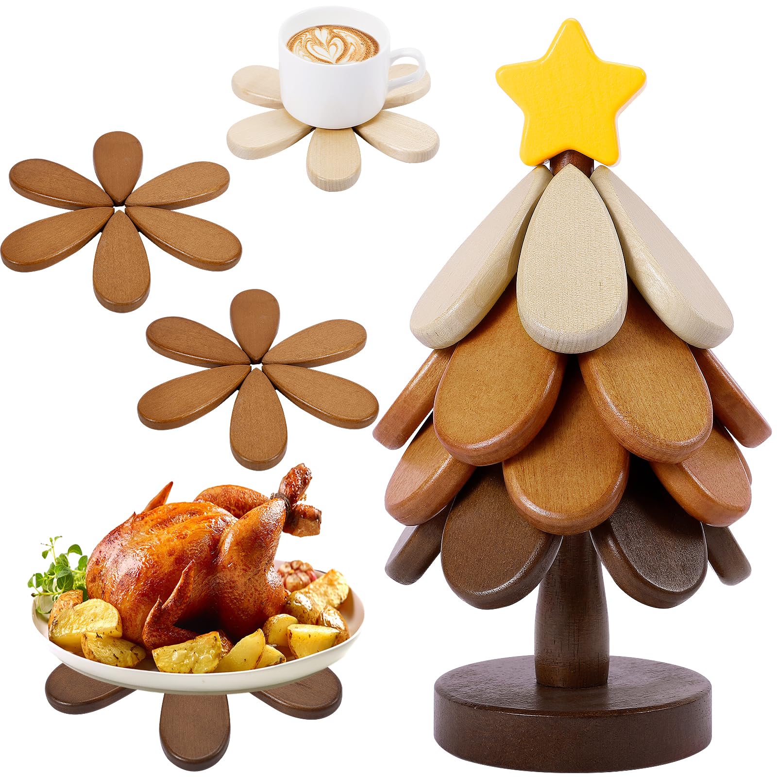 【美品】パワーレメディ/ツリー　カーブ Amazon.com: Wooden Tree Trivets for Hot Dishes,Tree Shape Coaster