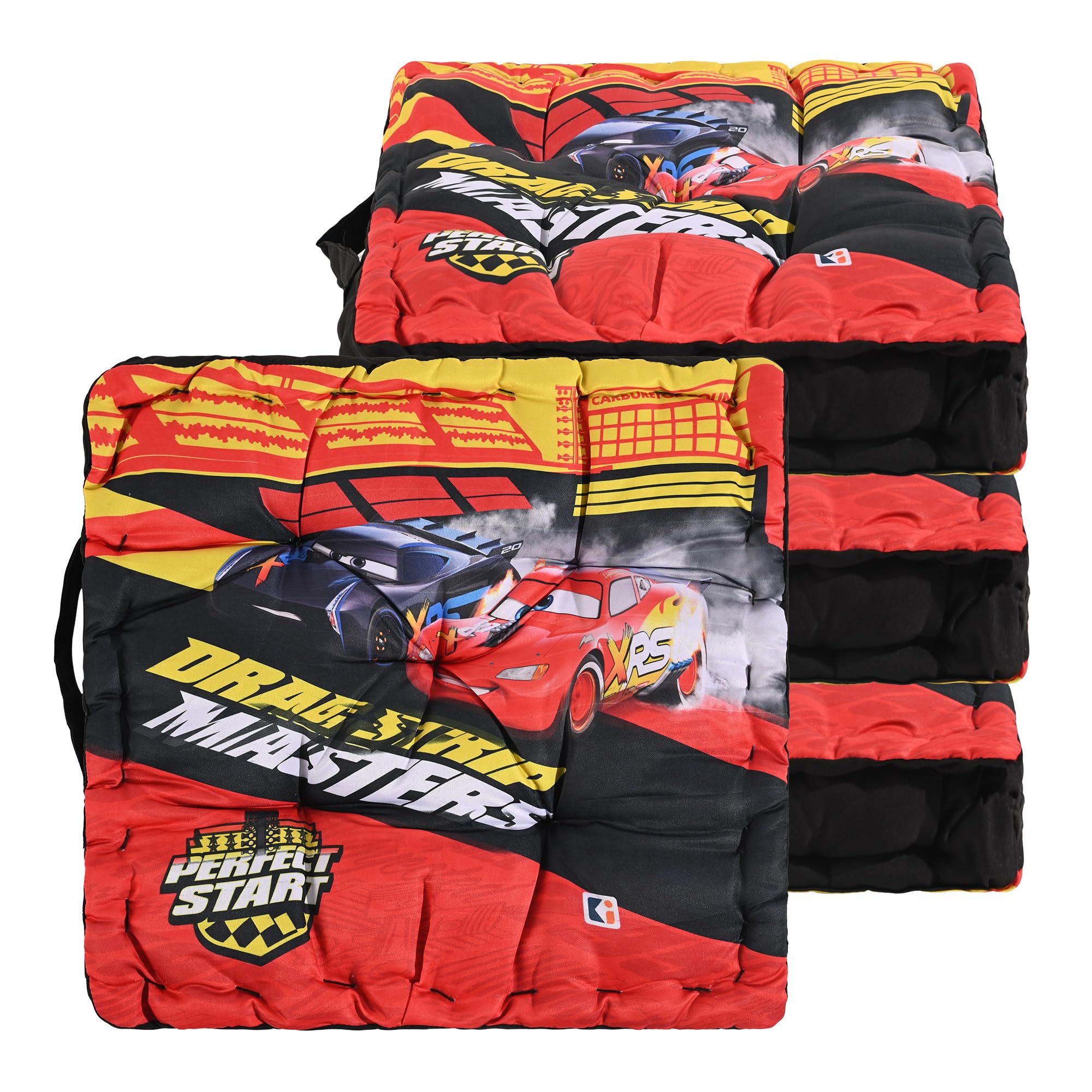 Heart Home Pack of 4 Comfy Back Rest for Chair | Soft Sitting Cushion Pillow for Back & Hip Support | Gaddi for Car Seat | Disney Car - Red