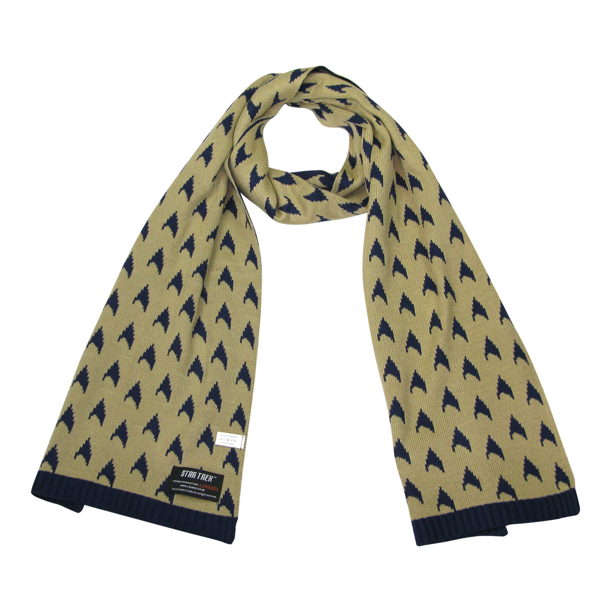 Star Trek Écharpe Starfleet Academy Discovery - Produit LOVARZI | Design Jacquard avec Emblème de Starfleet, Tissu en Acrylique Doux, Cadeau Apprécié des Trekkies