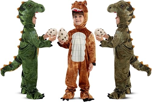 Miniatura 7 de Spooktacular Creations - Disfraz realista de T-rex, enterizo de dinosaurio con huevo de juguete para niños y fiesta de disfraces de Halloween