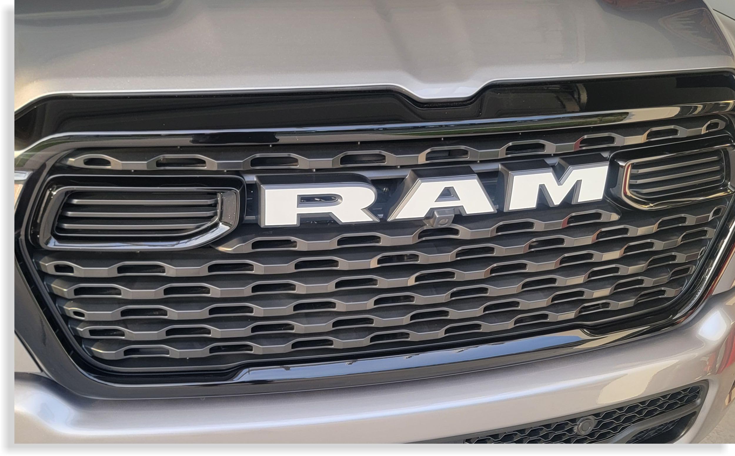RAM Grille Emblem Overlay Decal Stickers 2025 Ram 1500 (Color: Gloss White)