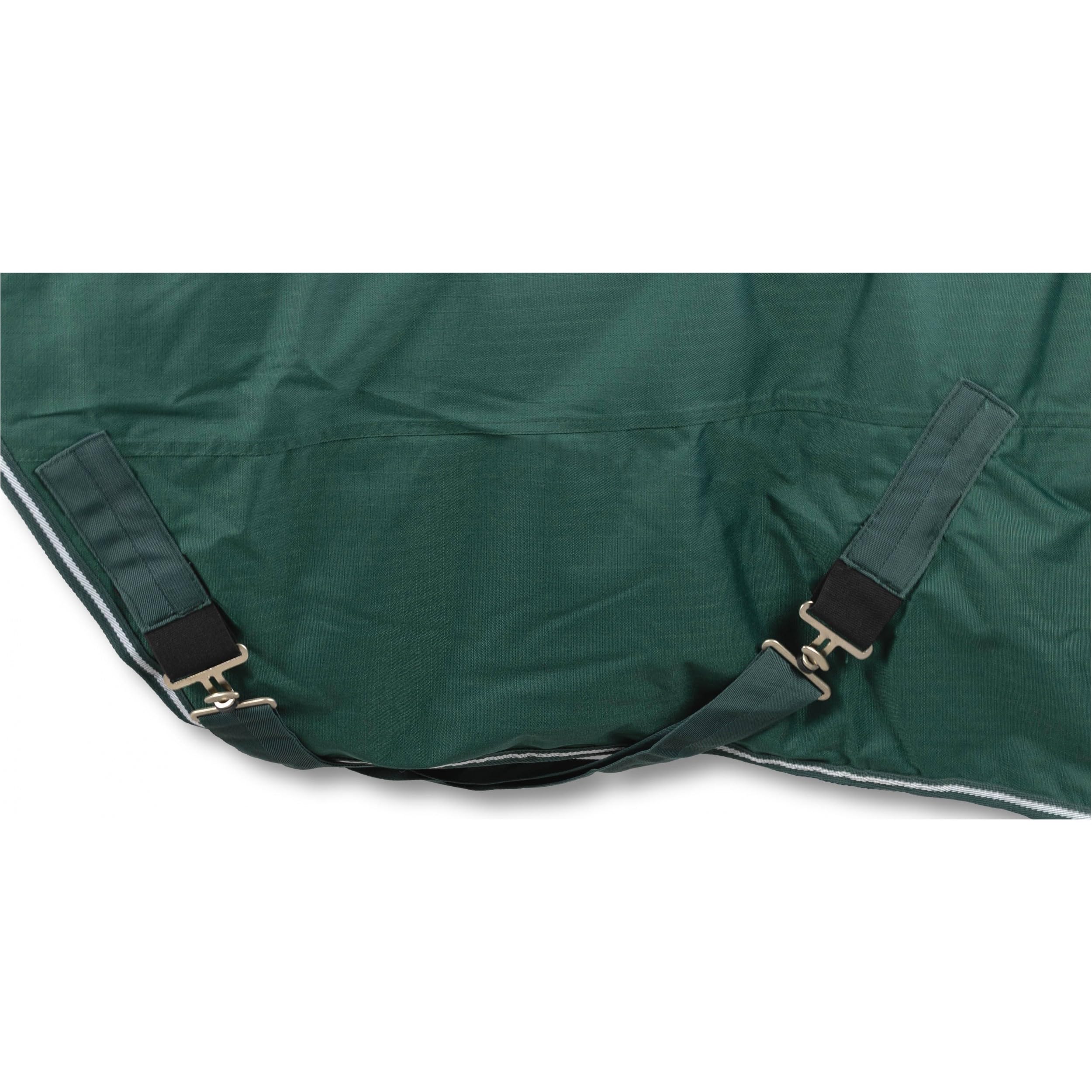Marengos - Führanlagendecke Comfort | Führmaschinendecke mit Fleece-Innenfutter | Longierdecke mit Kreuzgurten | wasserdicht & atmungsaktiv | Pferdedecke in tannengrün 145 cm & 100g/m² Füllung | Führmaschinendecke mit Fleece-Innenfutter – Longierdecke mit