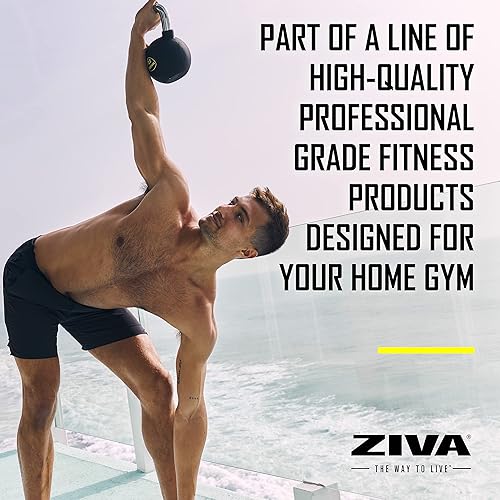 Miniatura 7 de ZIVA - Pesa rusa de acero fundido macizo y caucho virgen de alta calidad, varios tamaños de 5 a 50 libras, diseño sin olor, agarre ergonómico y