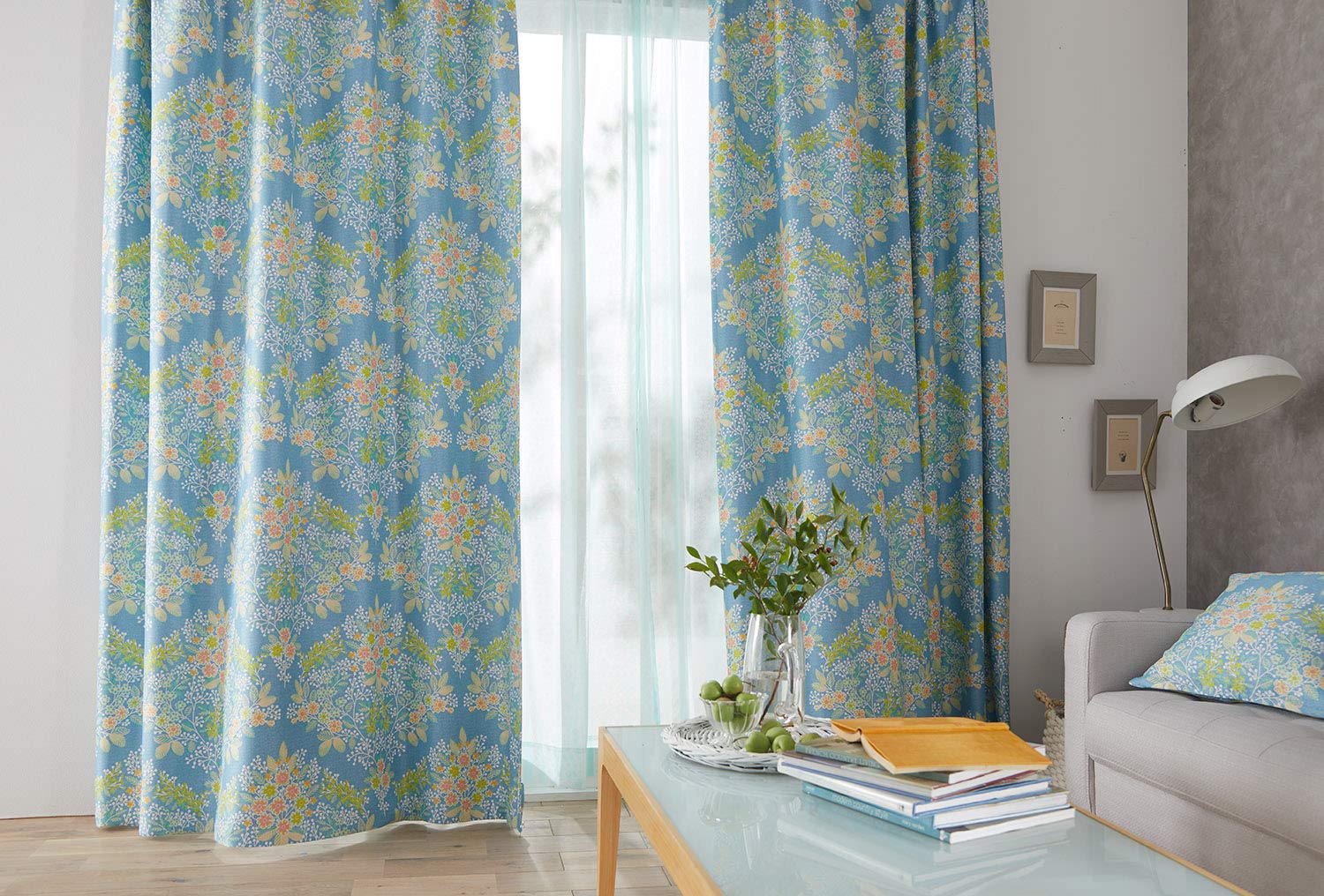 Amazon｜スミノエ(Suminoe) セミオーダーカーテン ブルー 幅100cm ×丈