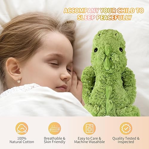 Miniatura 2 de VETENSO Juguete de dragón de peluche para niños, lindo dragón de peluche, dinosaurio verde