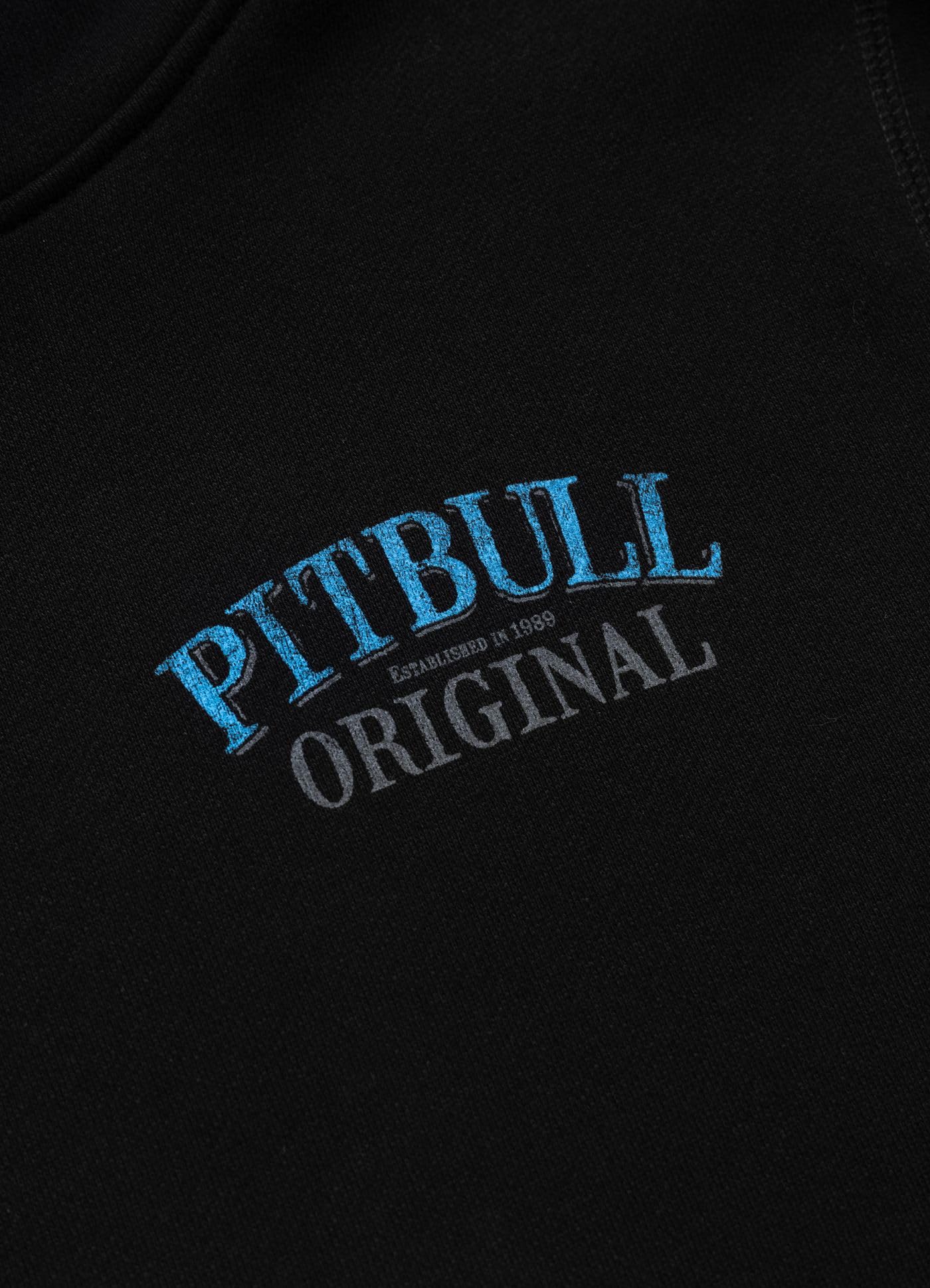 PITBULL Męska bluza z kapturem Midnight męska bluza z kapturem, regularny krój, z dużym nadrukiem na plecach, oryginalne logo, ciężki szczotkowany polar 400 GSM, streetwear, wygodna bluza z kapturem