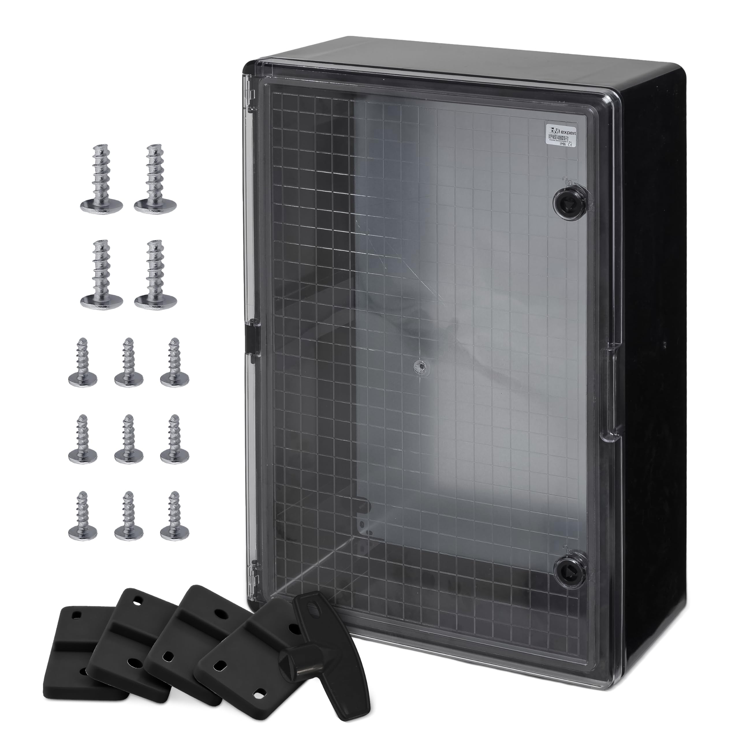 BOXEXPERT caja de distribucion exterior IP65 ABS 700x500x250mm Fleet, impermeable, armario electrico/mural, caja industrial vacia, negro