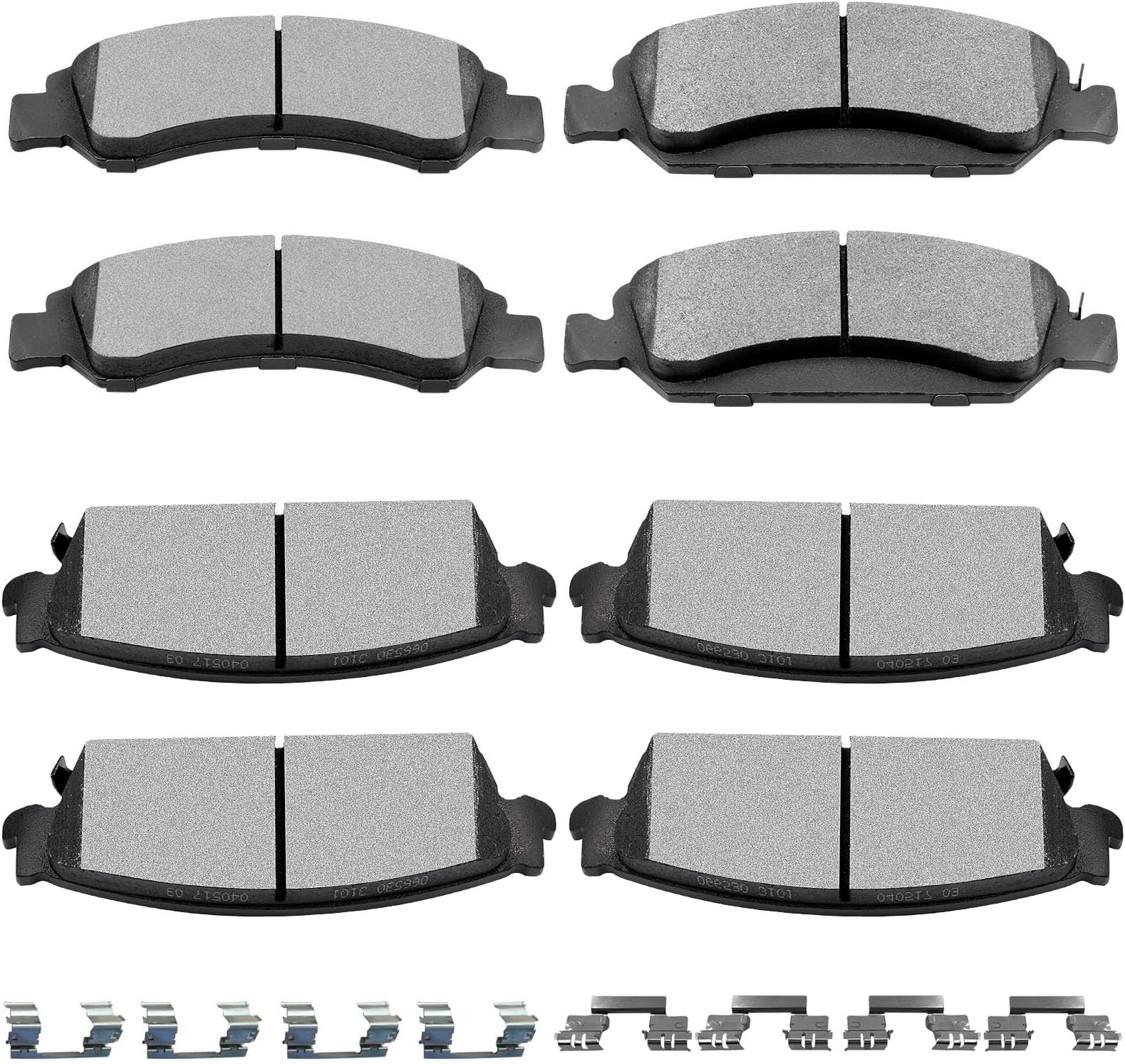 SCITOO D1363 D1194 Semi Metallic Brake Pads Kits Front & Rear Fit For Cadillac Escalade ESV/EXT,For Chevrolet Avalanche/Silverado 1500/Suburban 1500/Tahoe,For GMC Sierra 1500/Yukon/Yukon XL 1500