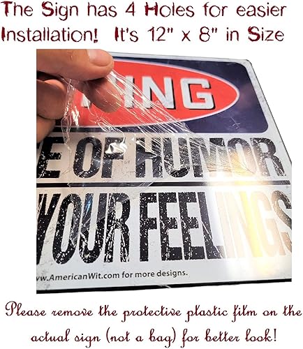 Miniatura 2 de AMERICAN WIT Letrero de metal de 8 x 12 pulgadas, retro, vintage, rústico, oxidado, aspecto antiguo (advertencia: mi sentido del humor podría
