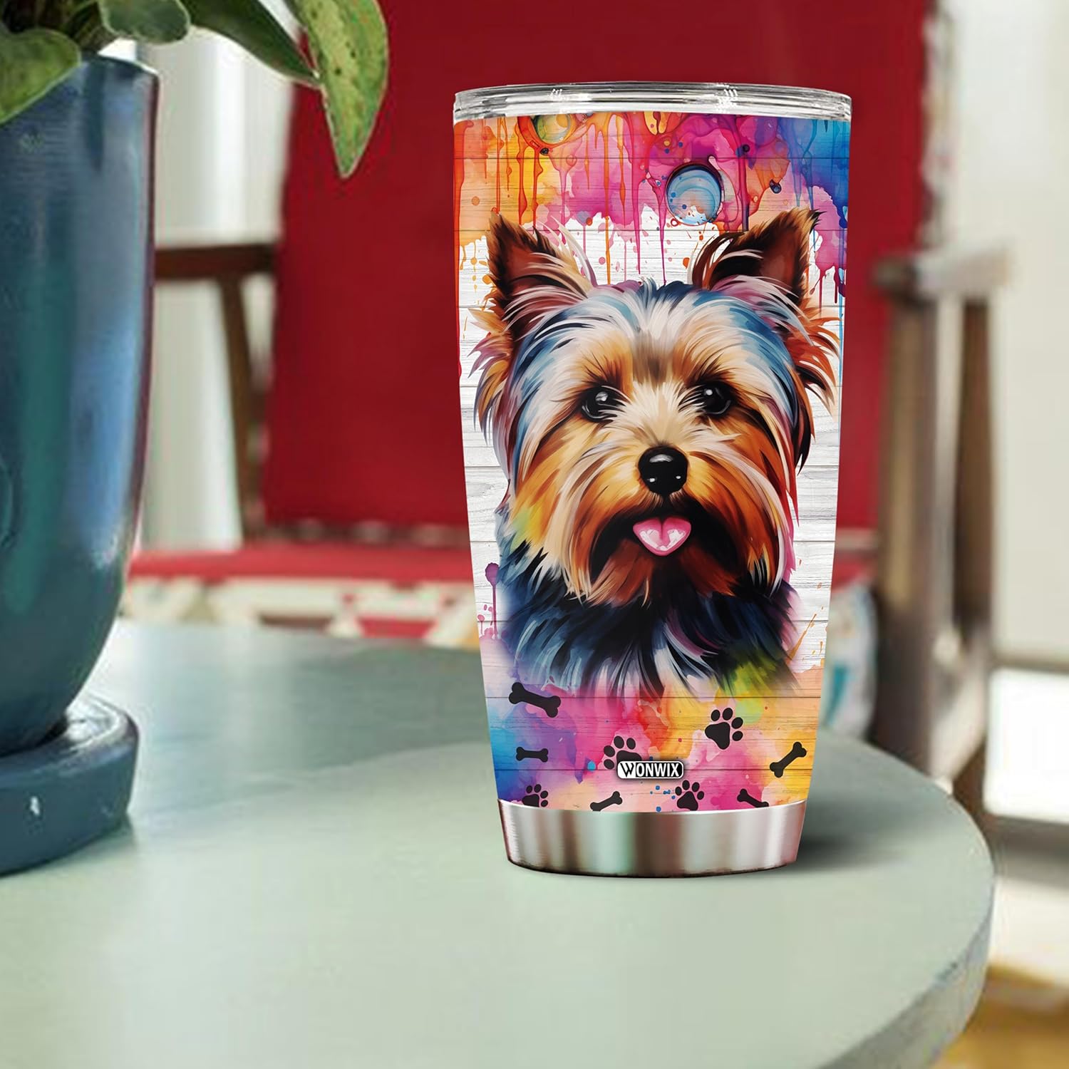 Gifts for Yorkie Lovers 20 Oz Stainless Steel Tumbler Travel Coffee Mug Gift Ideas for Dog Lovers Owners Funny Facts Water Bottle