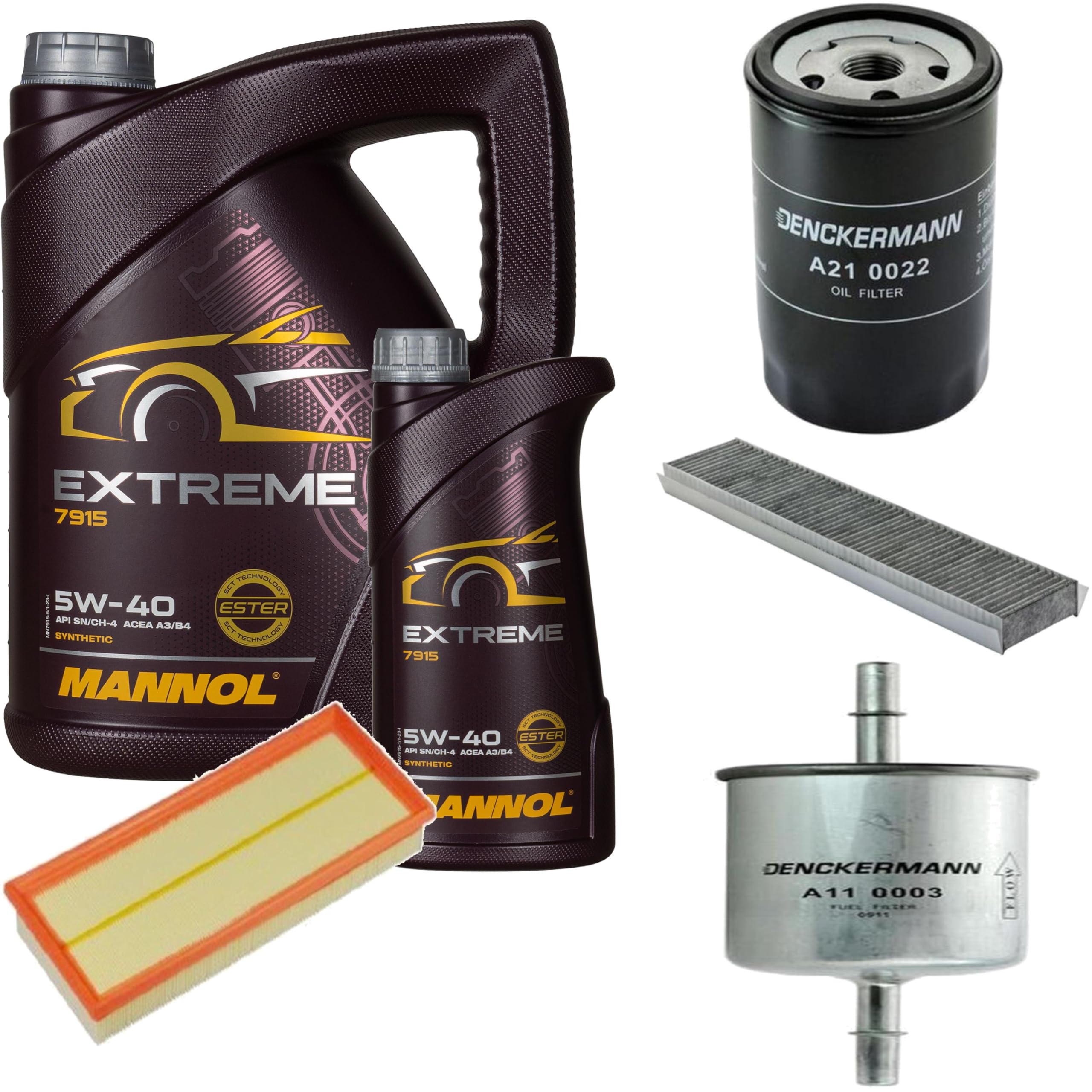 Pacchetto di ispezione Set di filtri con Extreme 5W-40 6L, filtro ai carboni attivi, filtro abitacolo del carburante, filtro dell'aria, filtro dell'olio