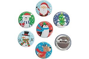 Christmas Mini Buttons: Deck Your Attire with 48 Pieces of Festive Flair