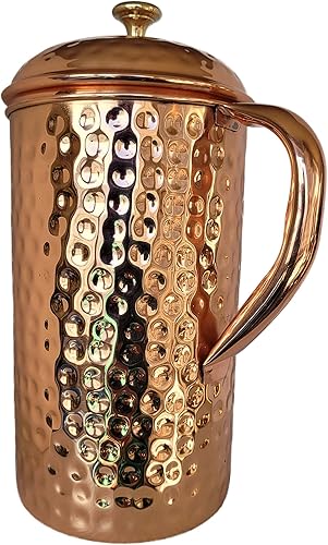 Miniatura 4 de American Ayurveda (CPR-HMD-½GAL-2.2L-JUG) - Jarra de cobre 100% puro con capacidad de medio galón (2.2 L)