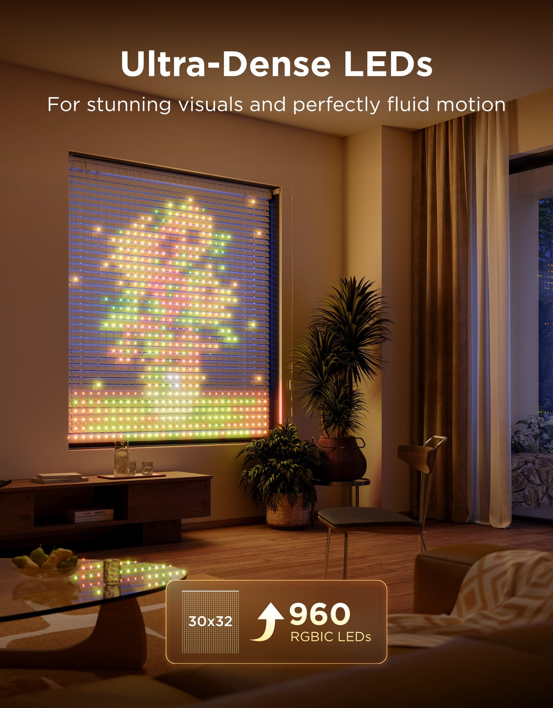 Govee Curtain Lights Pro, 960 LEDs Curtain Lights, Upgraded Smart Color Changing LED Curtain with AIGC - Image 2