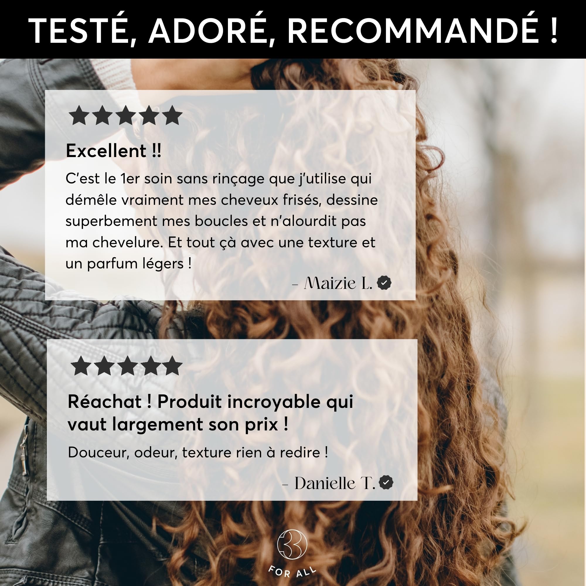 Trois For All Crème Cheveux Bouclés, Soin Crème Immédiat avec ou sans Rinçage, Curly Hair Produit Tout en 1 : Définition des Boucles, Démêlant Cheveux, Après Shampoing, Boost Curl, 250ml
