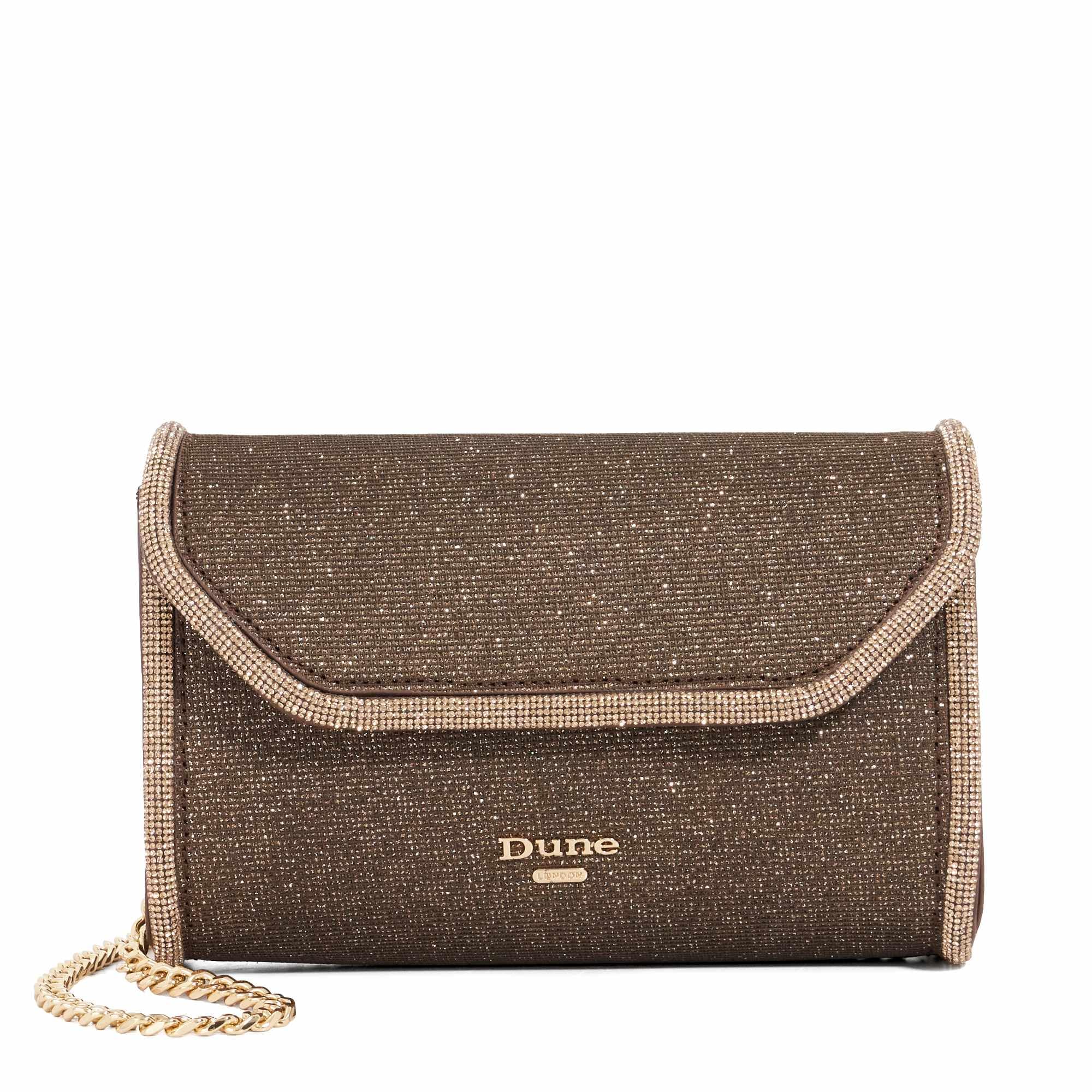 Dune London Bellini Border Foldover Clutch Bag - Metallic