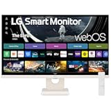 LG 27SR50F-W Smart Monitor 27-Inch FHD &lpar;1920x1080&rpar; IPS Display&comma; webOS 23&comma; HDR 10&comma; x2 Built-in Speakers&comma; AirPlay 2&comma; Screen Share&comma; Bluetooth&comma; ThinQ App&comma; Remote Control&comma; White