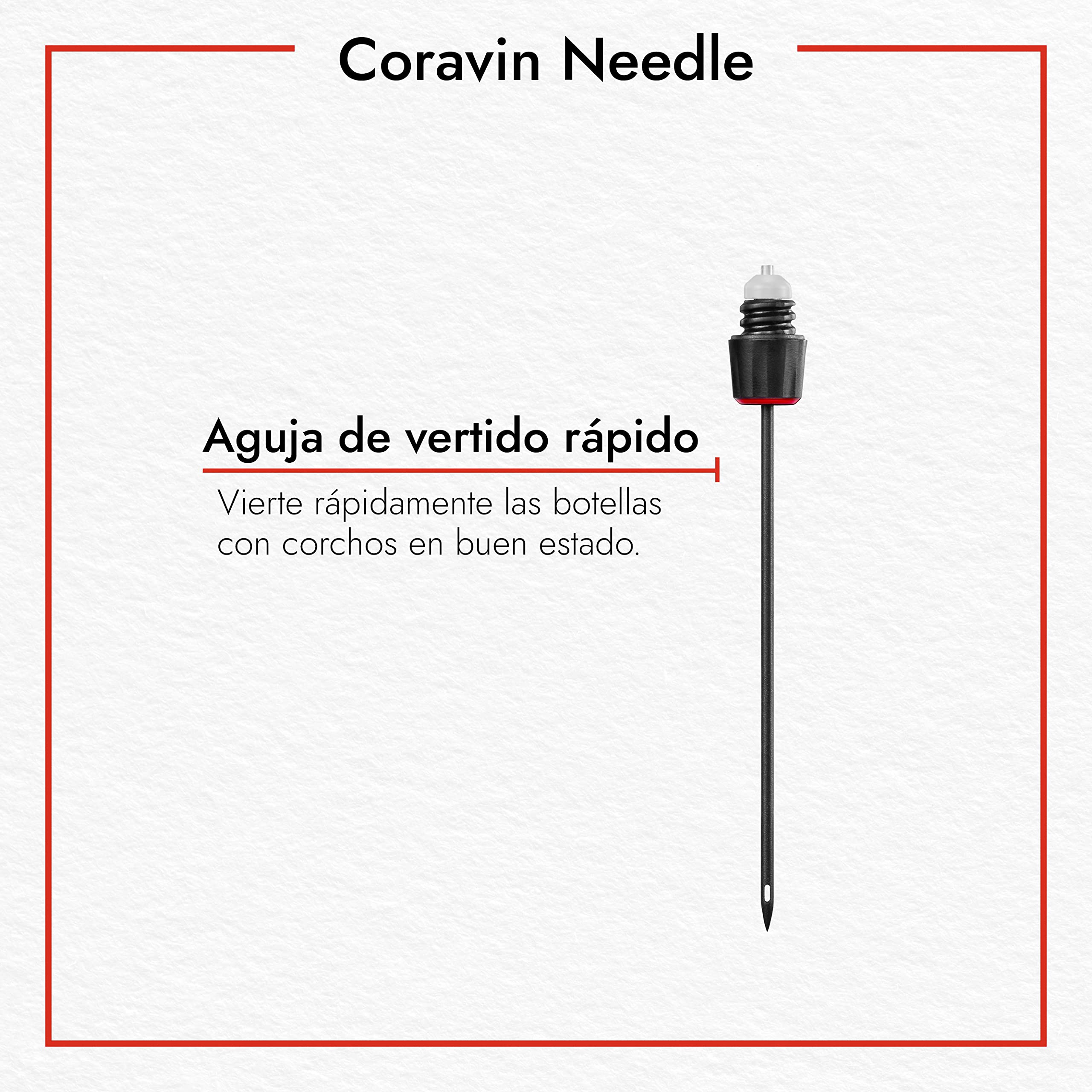 Coravin Aguja de vertido rápido Timeless - Conserva el Vino Durante años - Reemplazo de Aguja para el Sistema de conservación de Vino Timeless - Vierte un 20% más rápido - para Ahorrar Vino por Copa