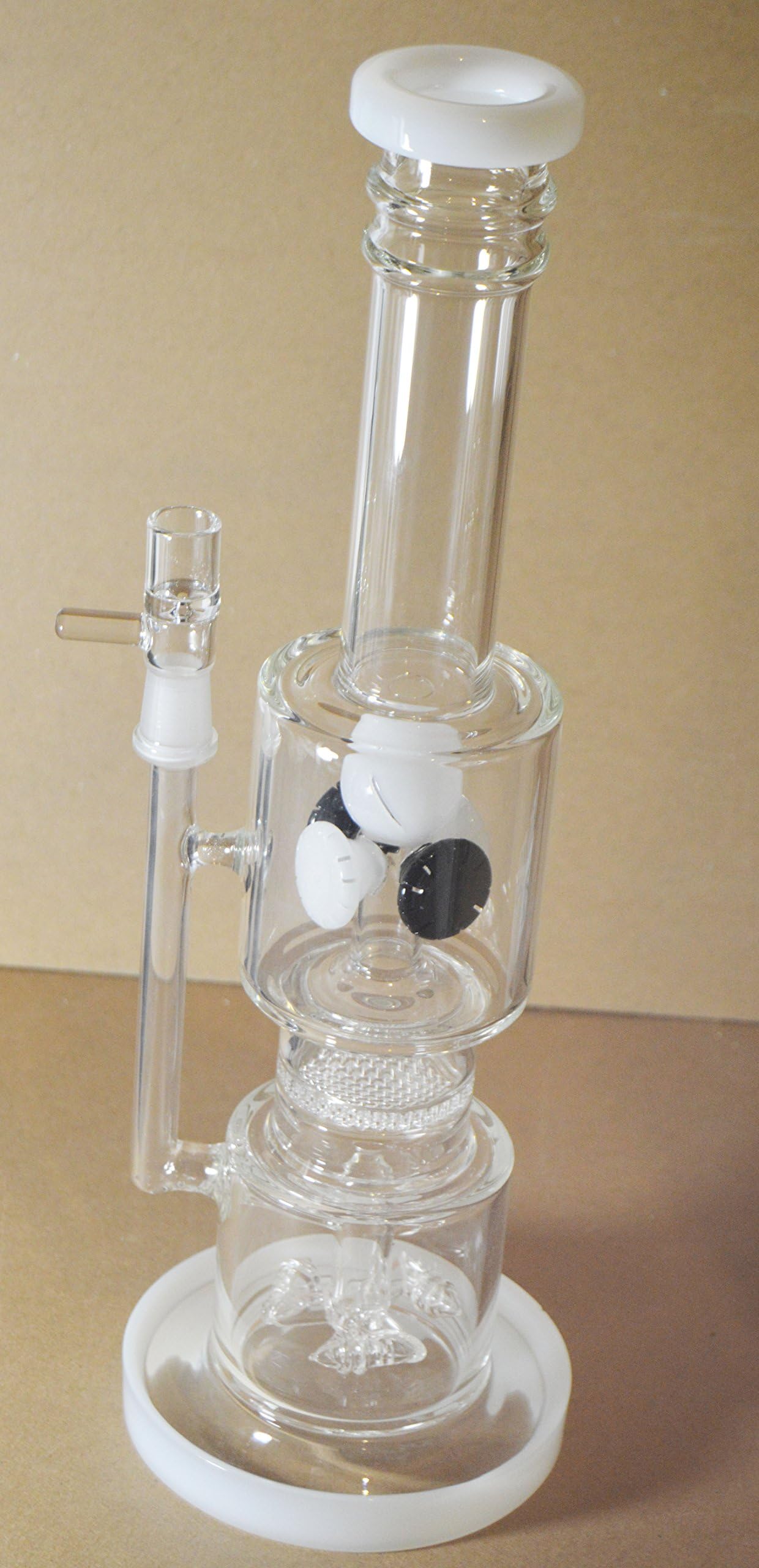 38 cm Tall Glass Bong Smoking Water Pipe Sisha with Percolator Mushroom Bullet Wind Mill