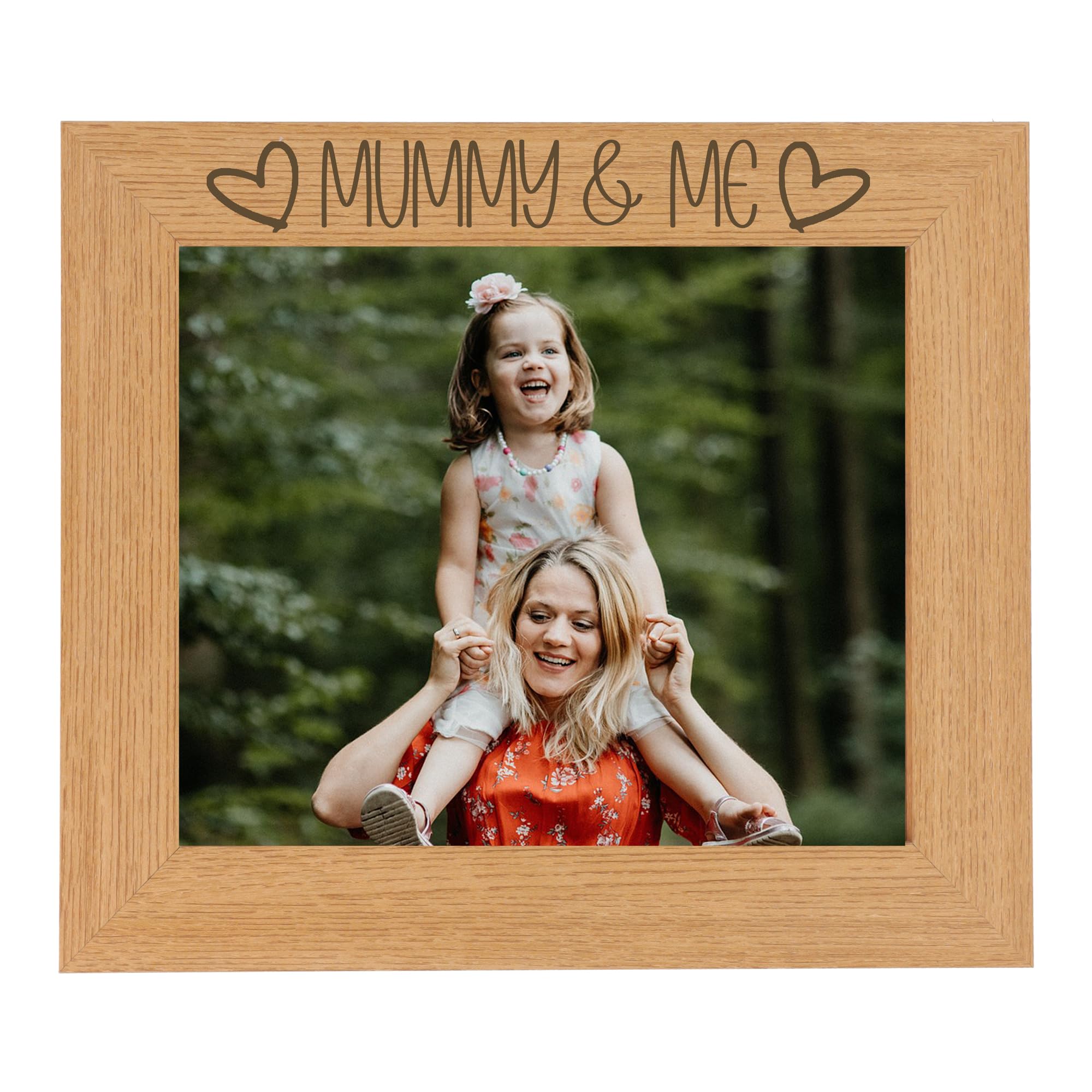 Mummy and Me Photo Frame - Best Mum Photo Frame, Mum and Daughter, Mother and Son Photoframes - I Love My Mummy Gifts (Oak 8 x 10 Landscape)