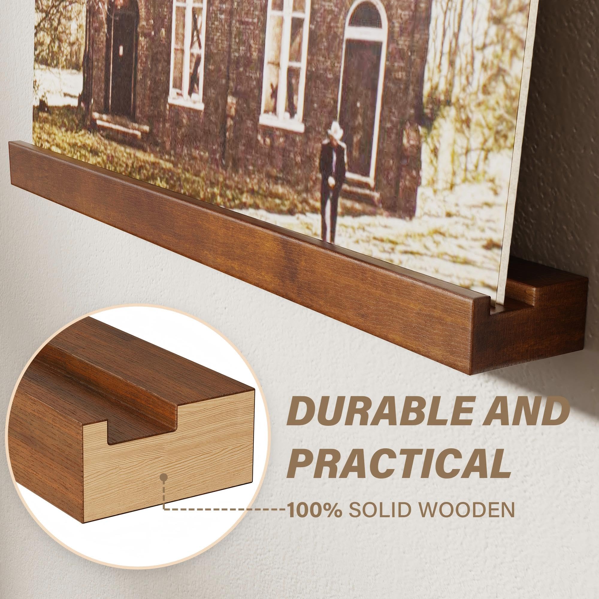 12 Stück Schallplatten Wandhalterung, Holz Vinyl Halter, Schallplatten Regal Halter Wand, Vinyl Wandhalterung, Zur Platzierung Von Schallplatten, CD, Fotoalben Und Sammlungen(Nussbraun)
