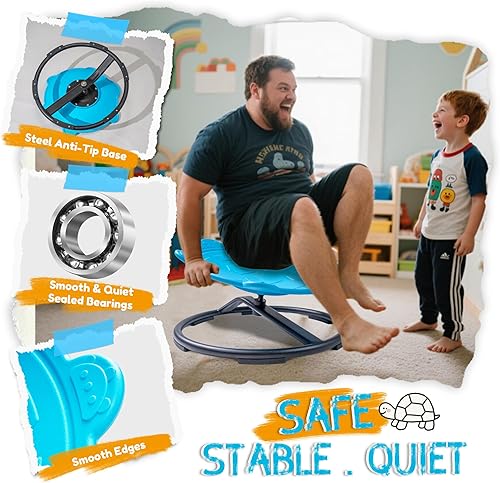 Miniatura 2 de Silla giratoria de tortuga para niños autistas, juguete giratorio sensorial, silla giratoria para niños con autismo, asiento giratorio sensorial