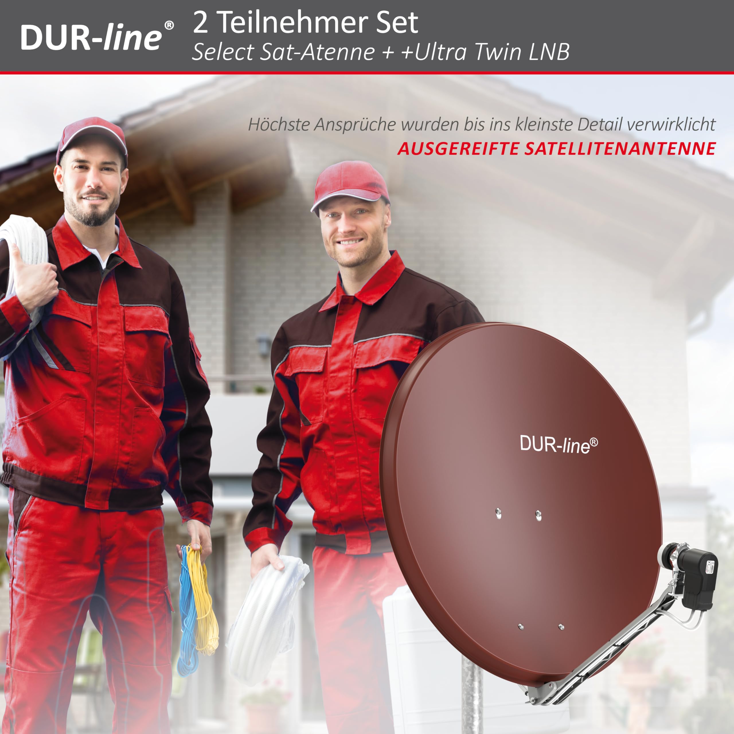 DUR-line Select 75/80 Juego de antena de satélite [LNB, Multiconmutador]