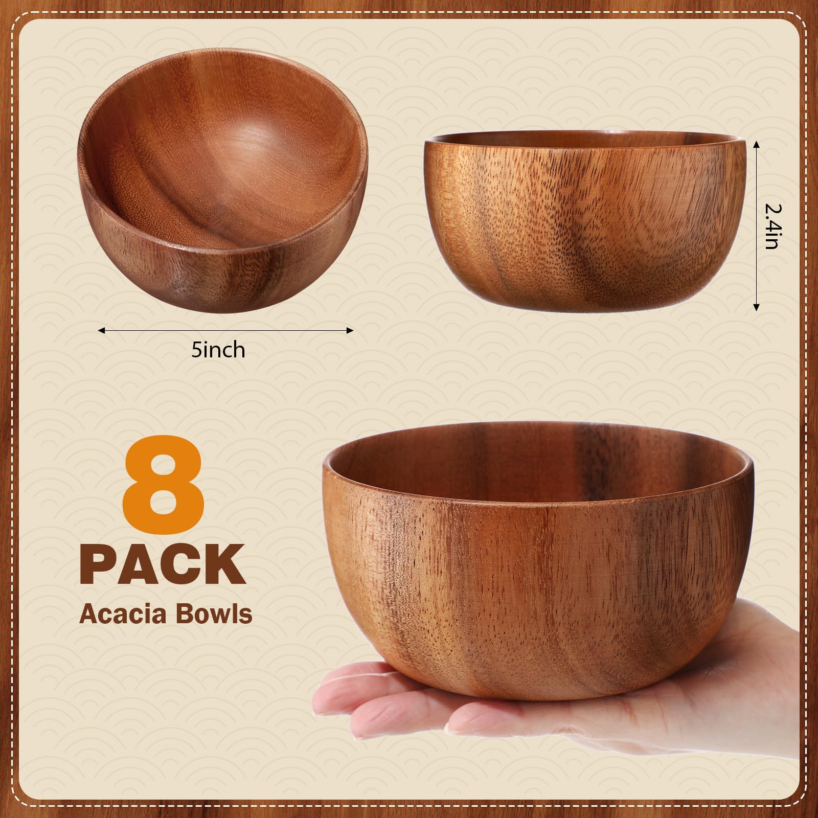 Woodard & Charles Acacia Wood Large Individual Salad Bowls Woodard & Charles Acacia Wood Large Individual Salad Bowls