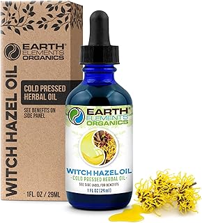 Witch Hazel Oil Raw with Sunflower Oil, Infused, Astringent, Skin Hydration, Moisturizer, Organic Skincare for All Skin Types – 1 fl oz