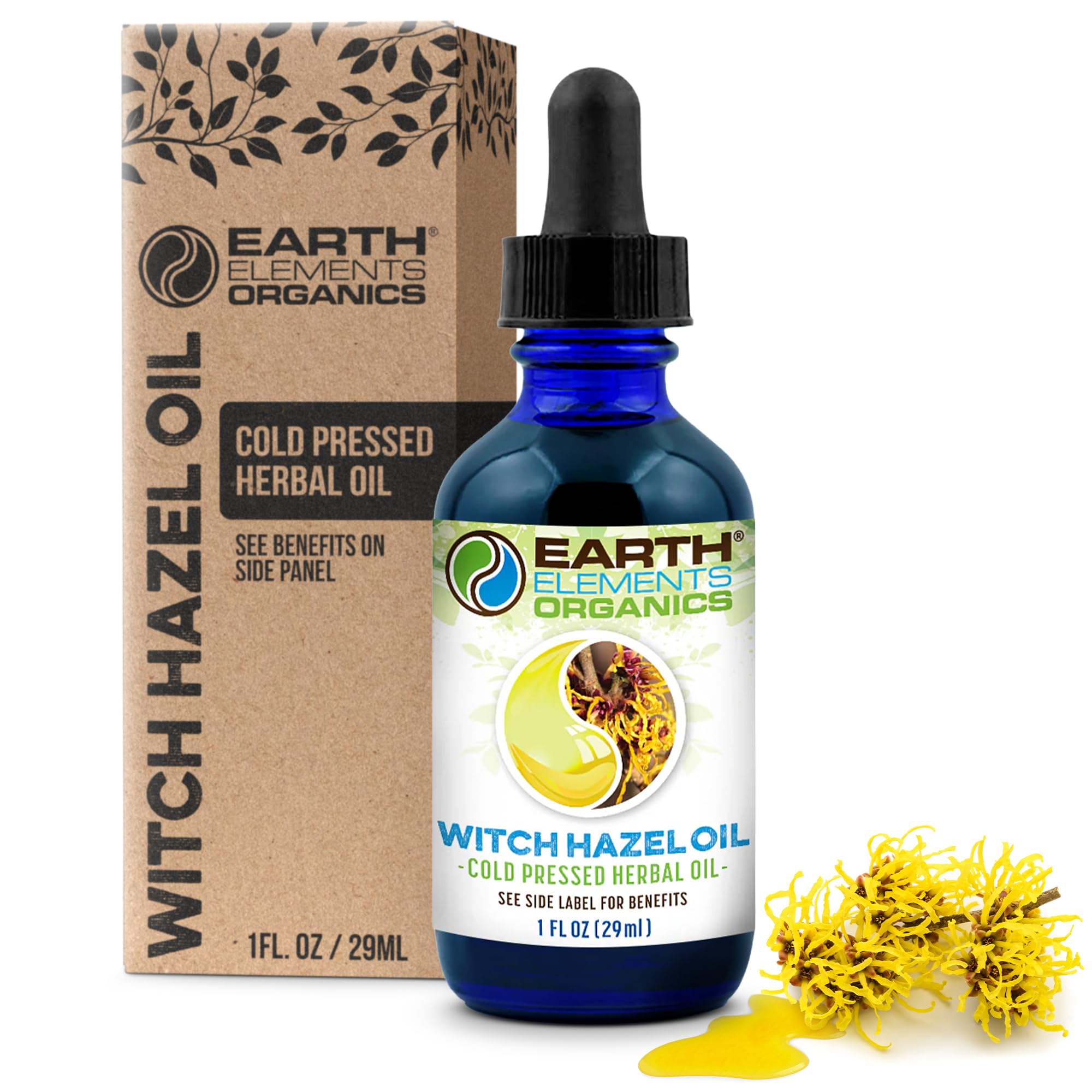 Amazon.com : Earth Elements Organics Witch Hazel Oil Raw with