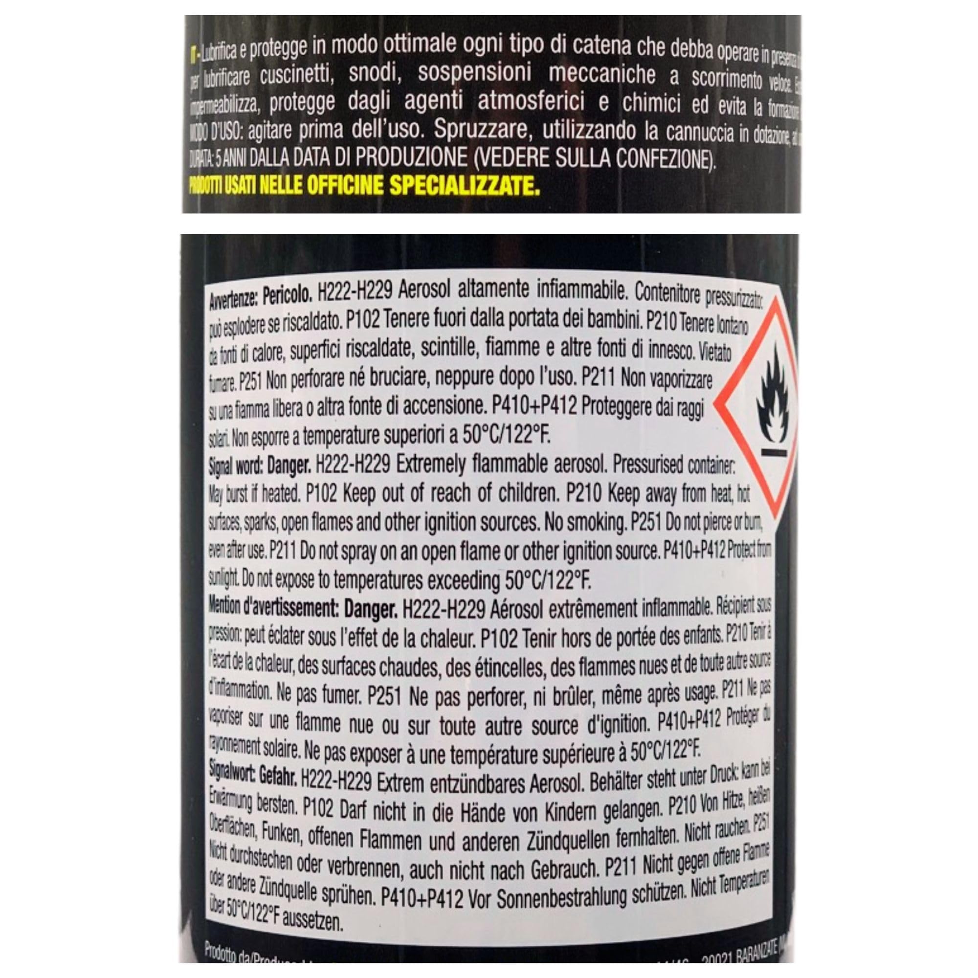 SET: Grasso Spray Extra Resistente Polifunzionale CATENOIL, Lubrifica e Protegge In Modo Ottimale Ogni Tipo Di Catena 500ml + Confezione Da 5 Panni In Microfibra (3xSpray+Panni)