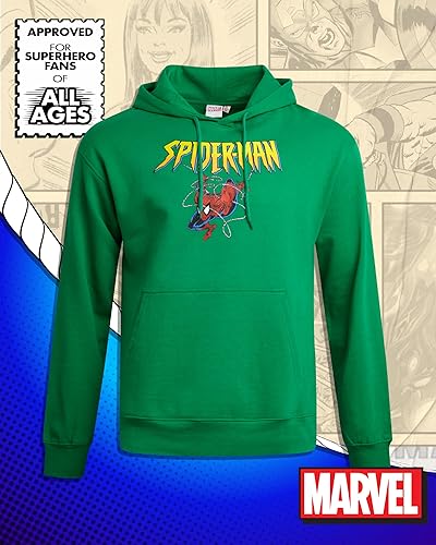 Vista 2 de Marvel Spider-Man Sudaderas con capucha gráficas para hombres - Sudadera con capucha de forro polar de algodón mezclado transpirable y suave