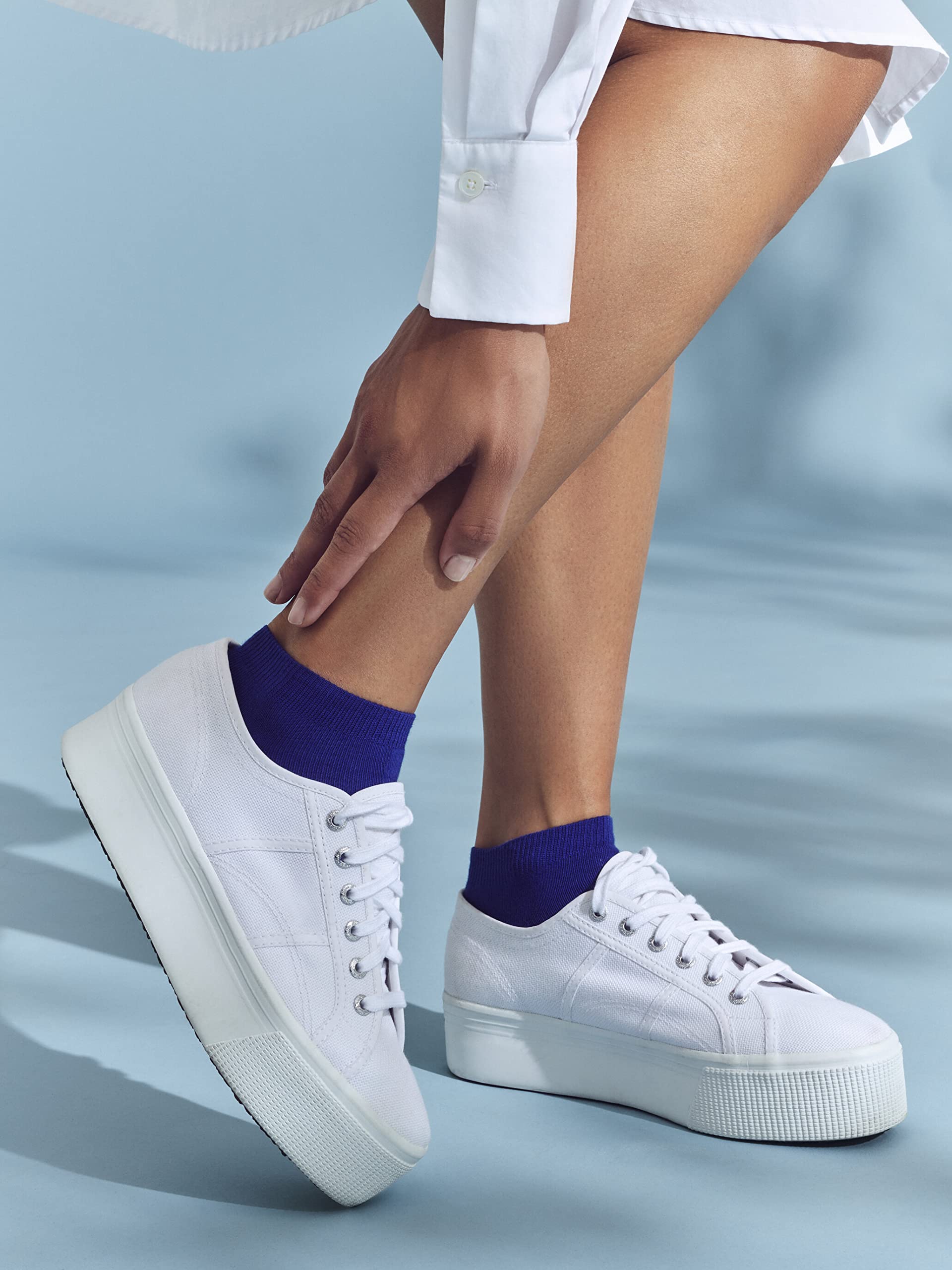 FALKE Kobiety Skarpety do trampek Family W SN Bawełna krótkie jednokolorowe 1 Para, Niebieski (Light Blue 6594) nowy - przyjazny dla środowiska, 35-38