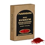 Roli Kumkum Powder | 50g/1.76 oz | Bright Red Color | Haldi Kumkum Powder for Puja Makeup | Suhag Tilak Sindoor Ceremonial Mark | Hindu Pooja Indian Rakhi Kumkuma | Bridal Bindi Sindur Tikka