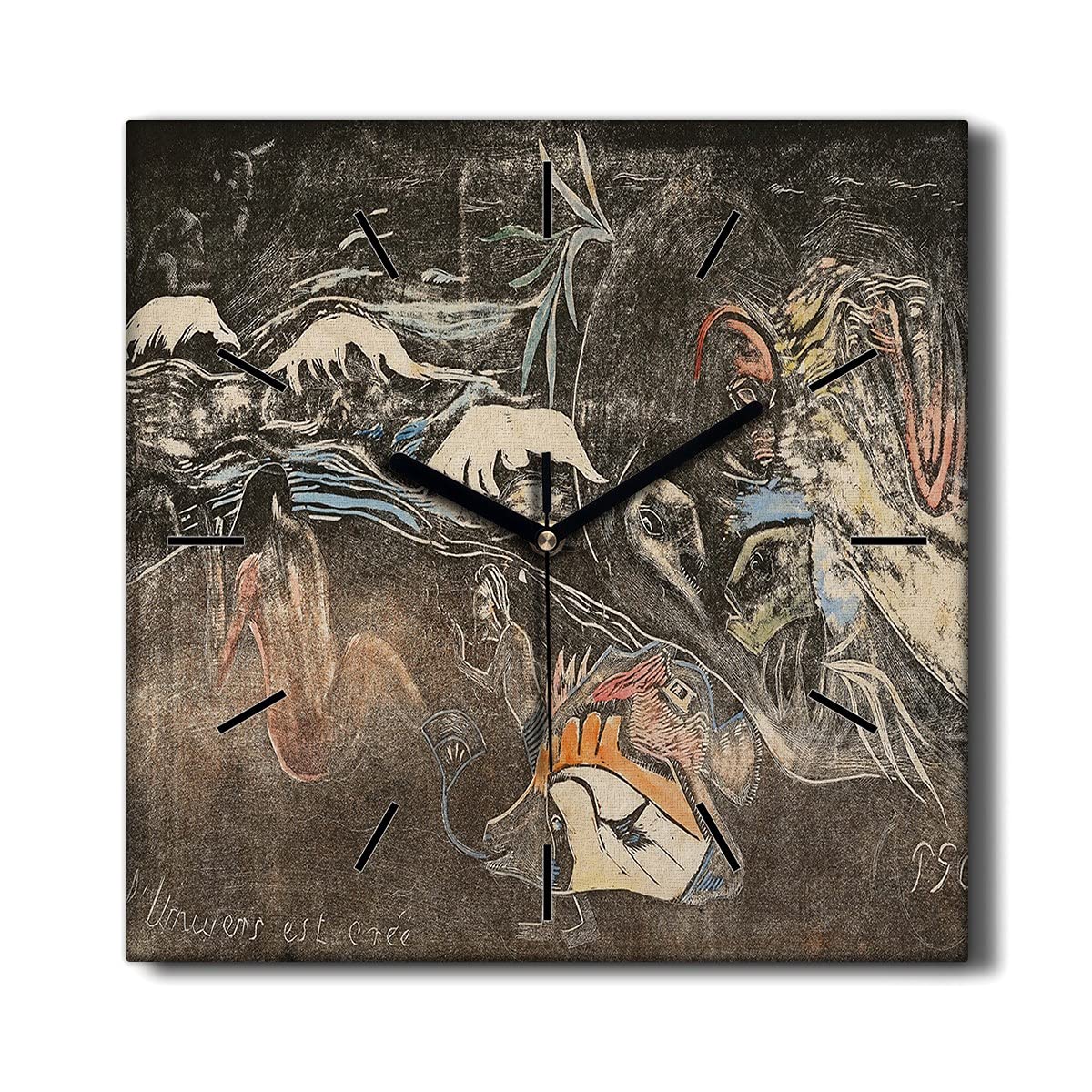 Horloge Murale sans tic-tac Coloray 30x30 cm en Toile Silencieuse pour Salon