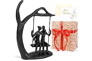Black Metal Couple Figurine Romantic Loving Together - Anniversary Gifts for Couples